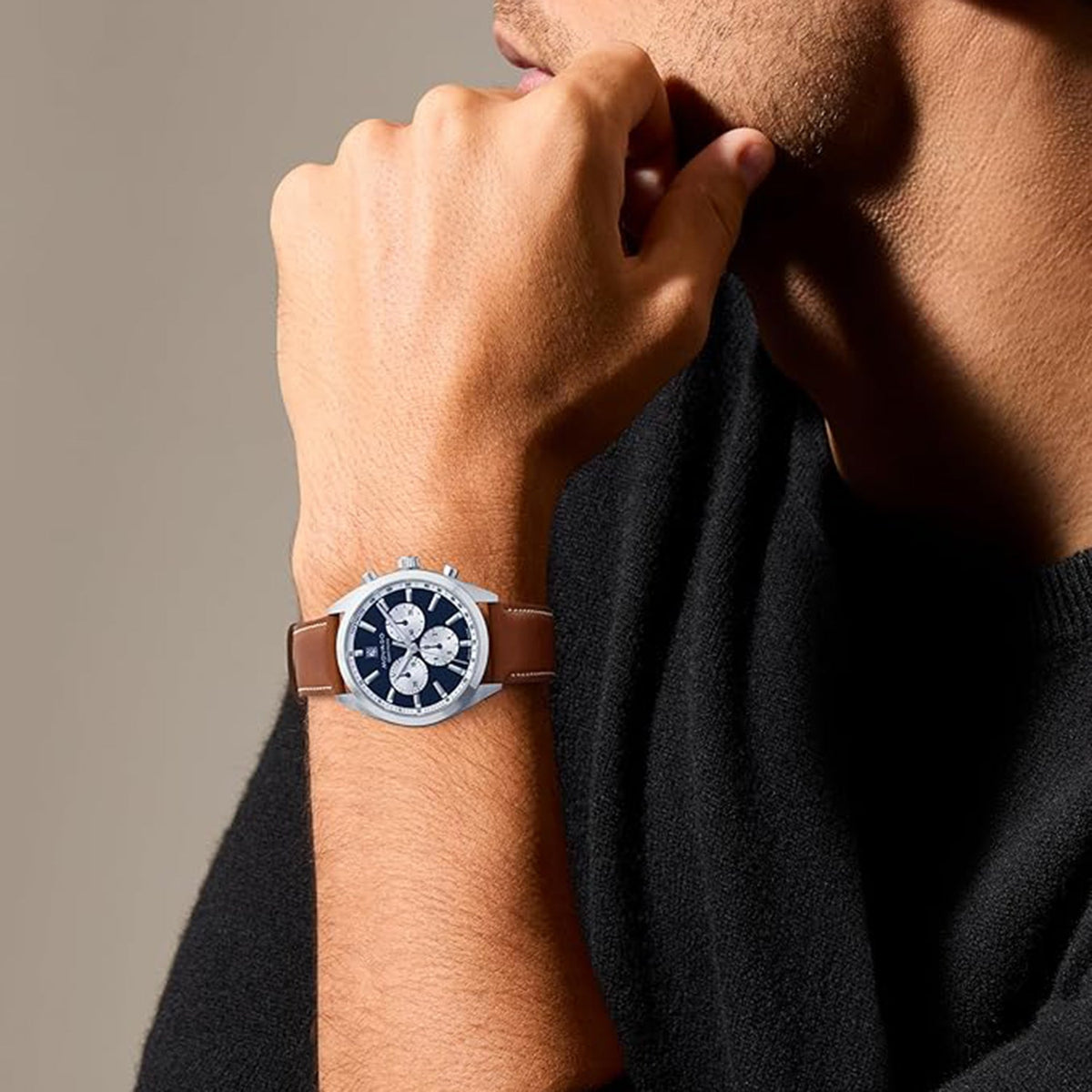 Movado Heritage Datron Men Quartz Blue Dial Chronograph Stainless Steel Watch 3650181