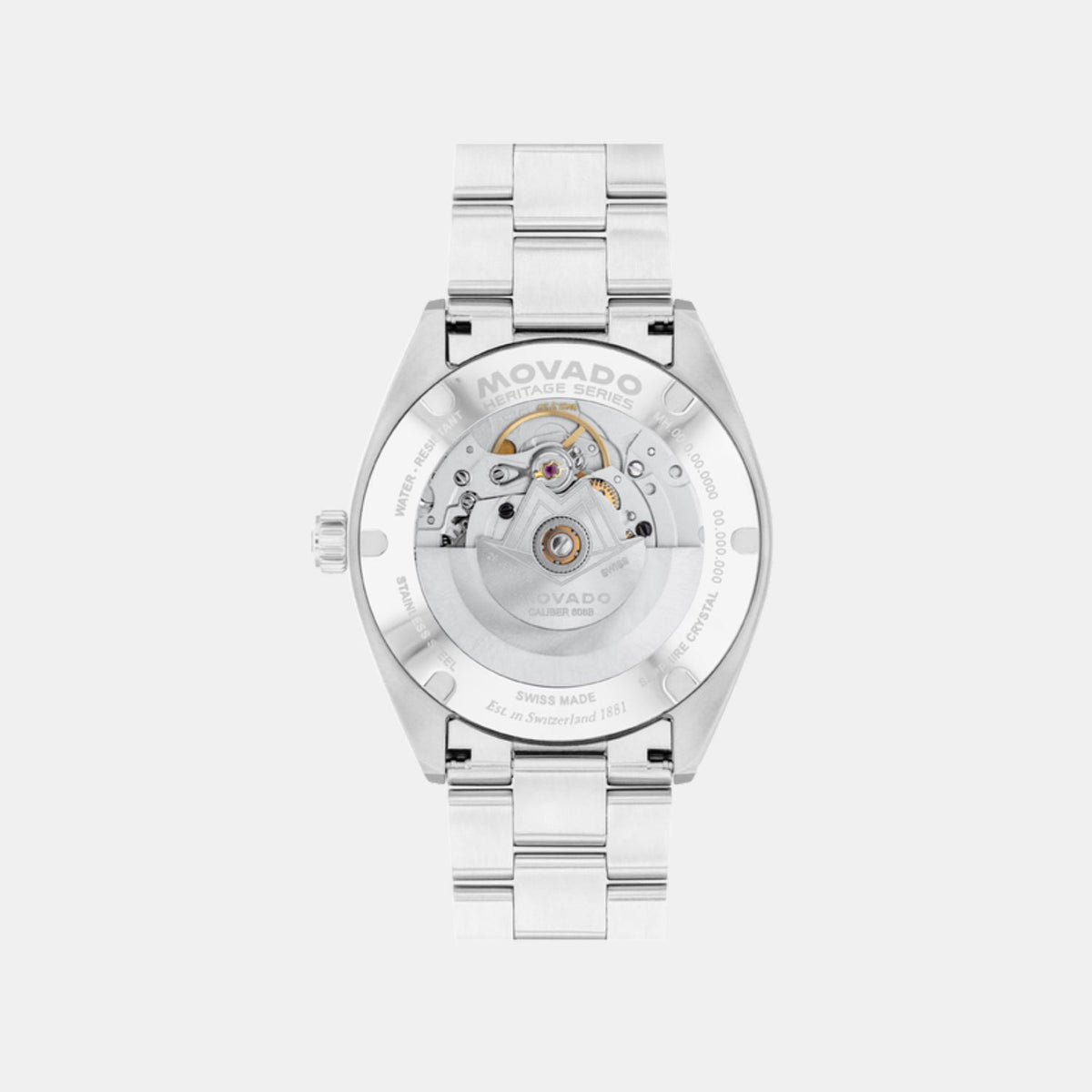 Movado Heritage Datron Men Automatic Grey Dial Analog Stainless Steel Watch 3650209