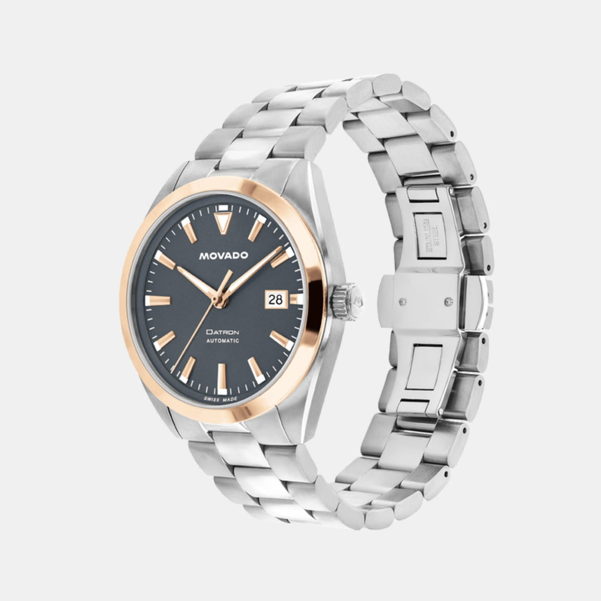 Movado Heritage Datron Men Automatic Grey Dial Analog Stainless Steel Watch 3650209