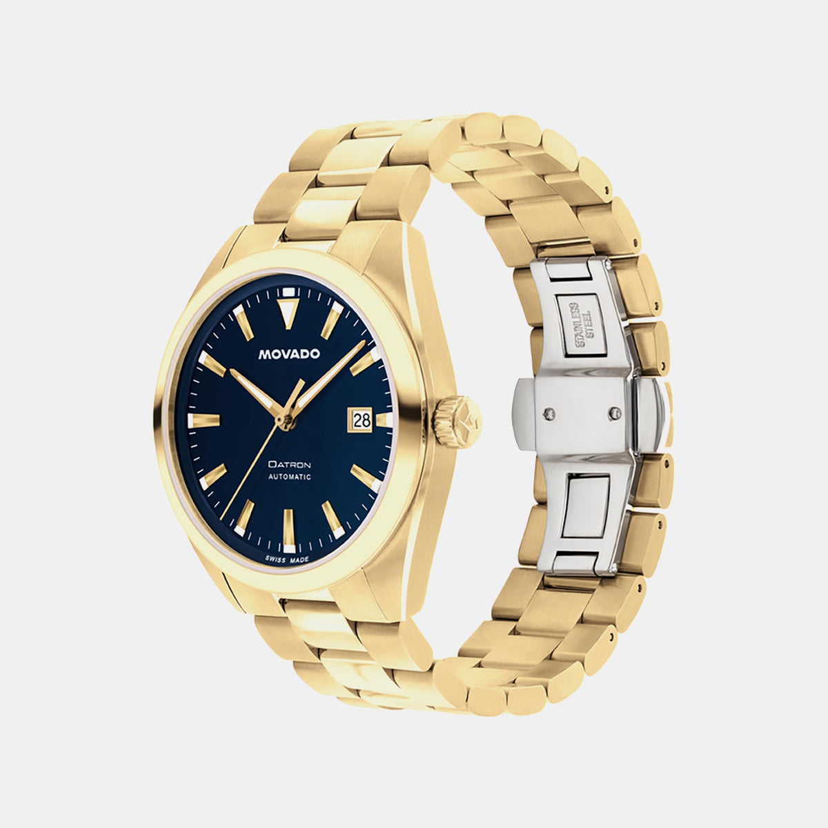 Movado Heritage Datron Men Automatic Blue Dial Analog Stainless Steel Watch 3650235