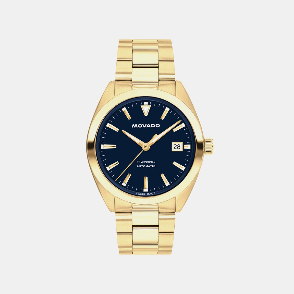 Movado Heritage Datron Men Automatic Blue Dial Analog Stainless Steel Watch 3650235