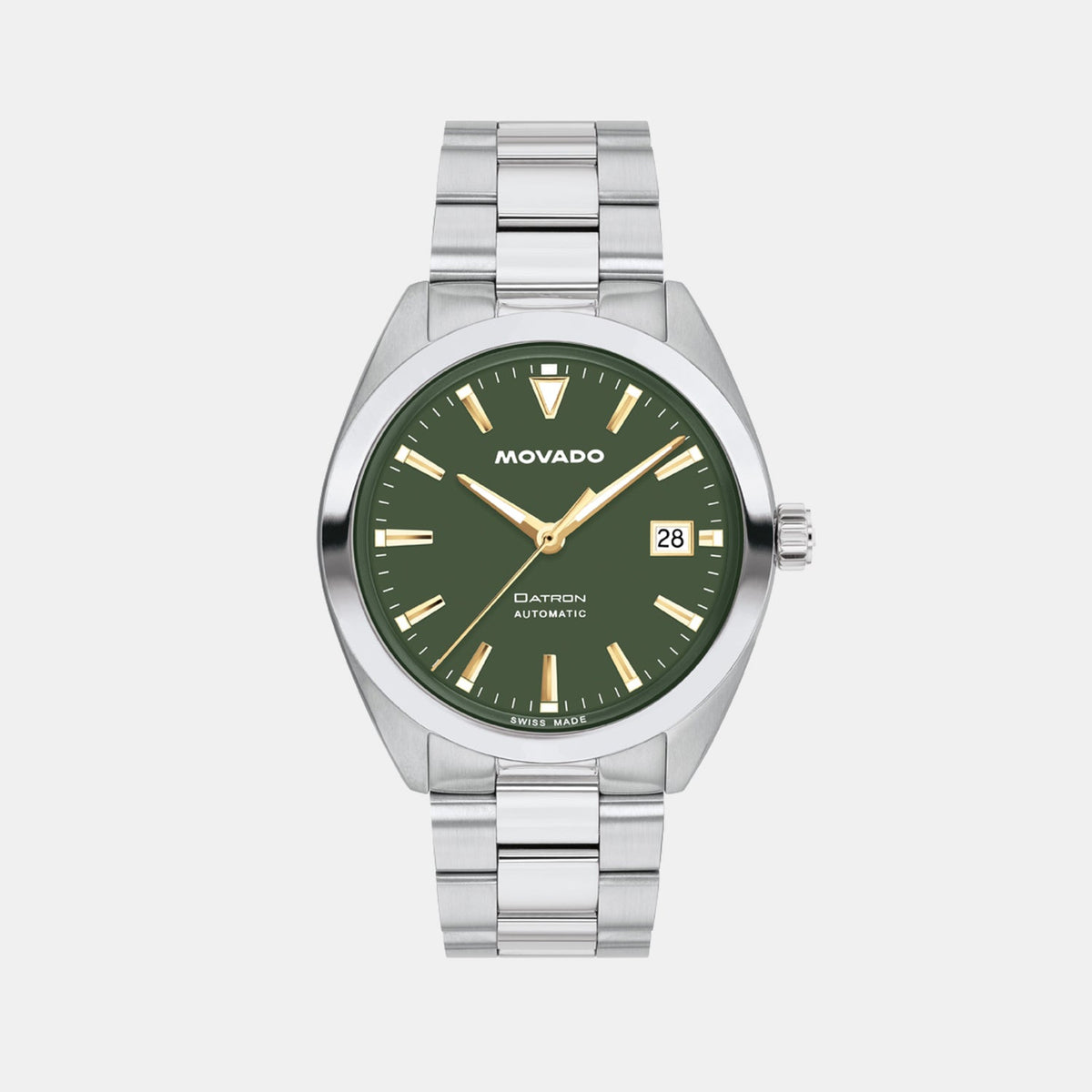 Movado Heritage Datron Men Automatic Green Dial Analog Stainless Steel Watch 3650236