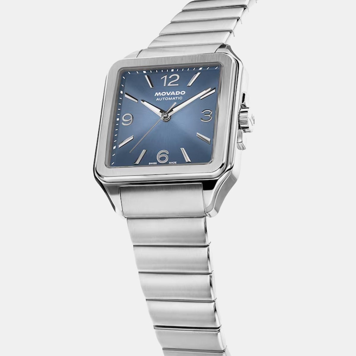 Movado Heritage 1917 Men Automatic Blue Dial Analog Stainless Steel Watch 3650256