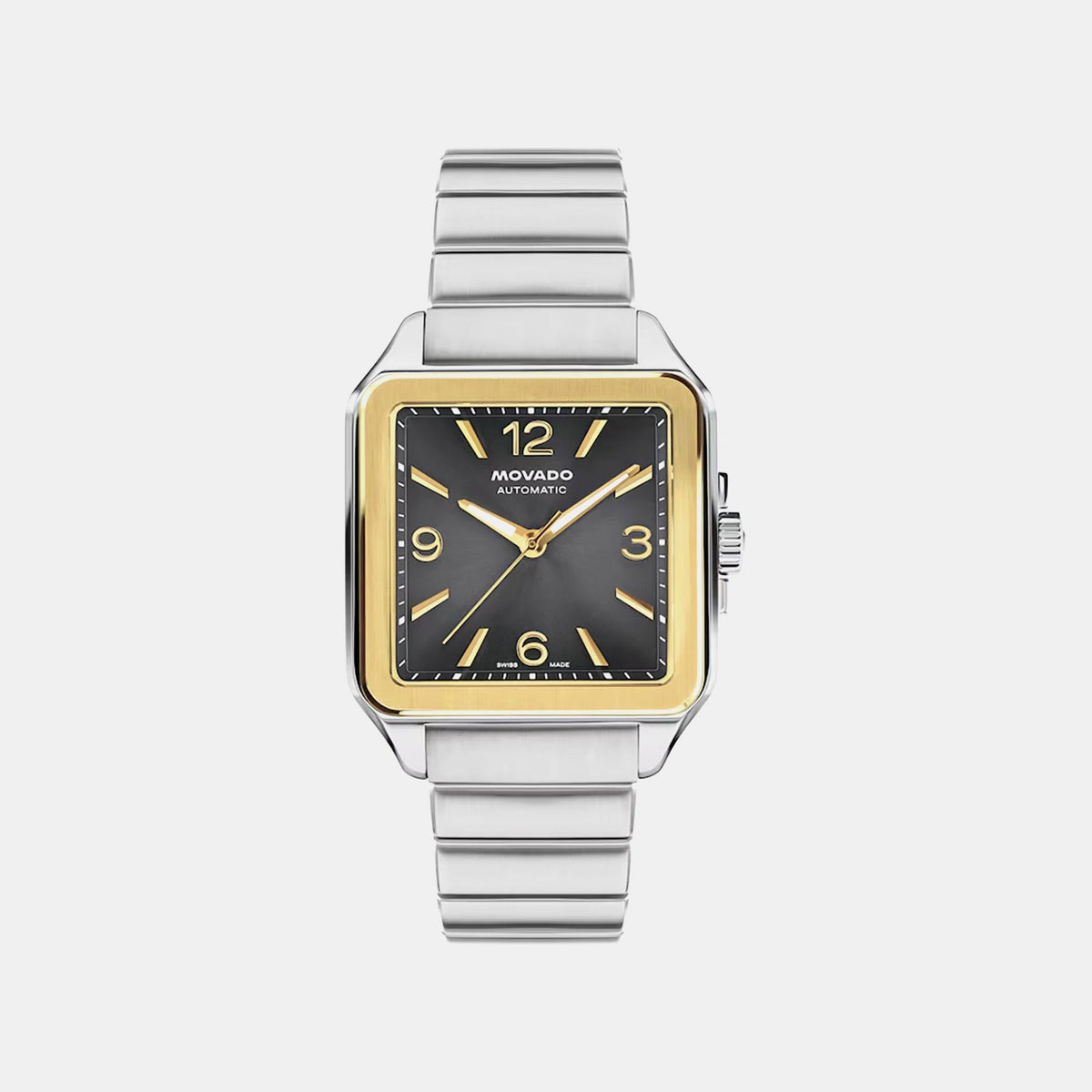 Movado Heritage 1917 Men Automatic Grey Dial Analog Stainless Steel Watch 3650257