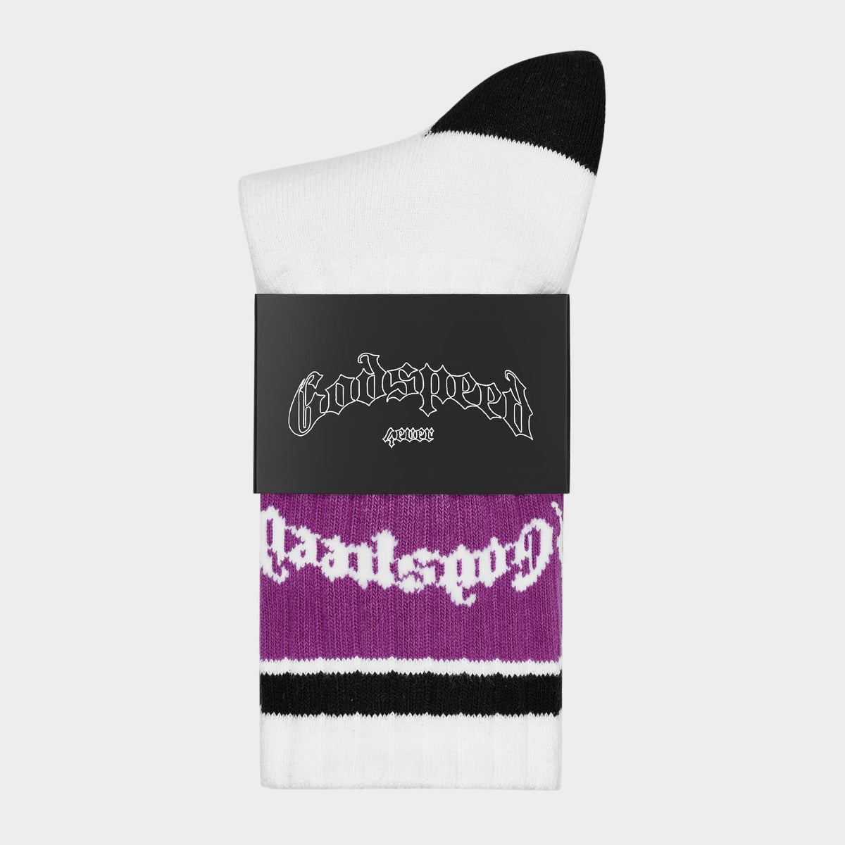 Godspeed Og Logo Striped Sock (White / Purple)