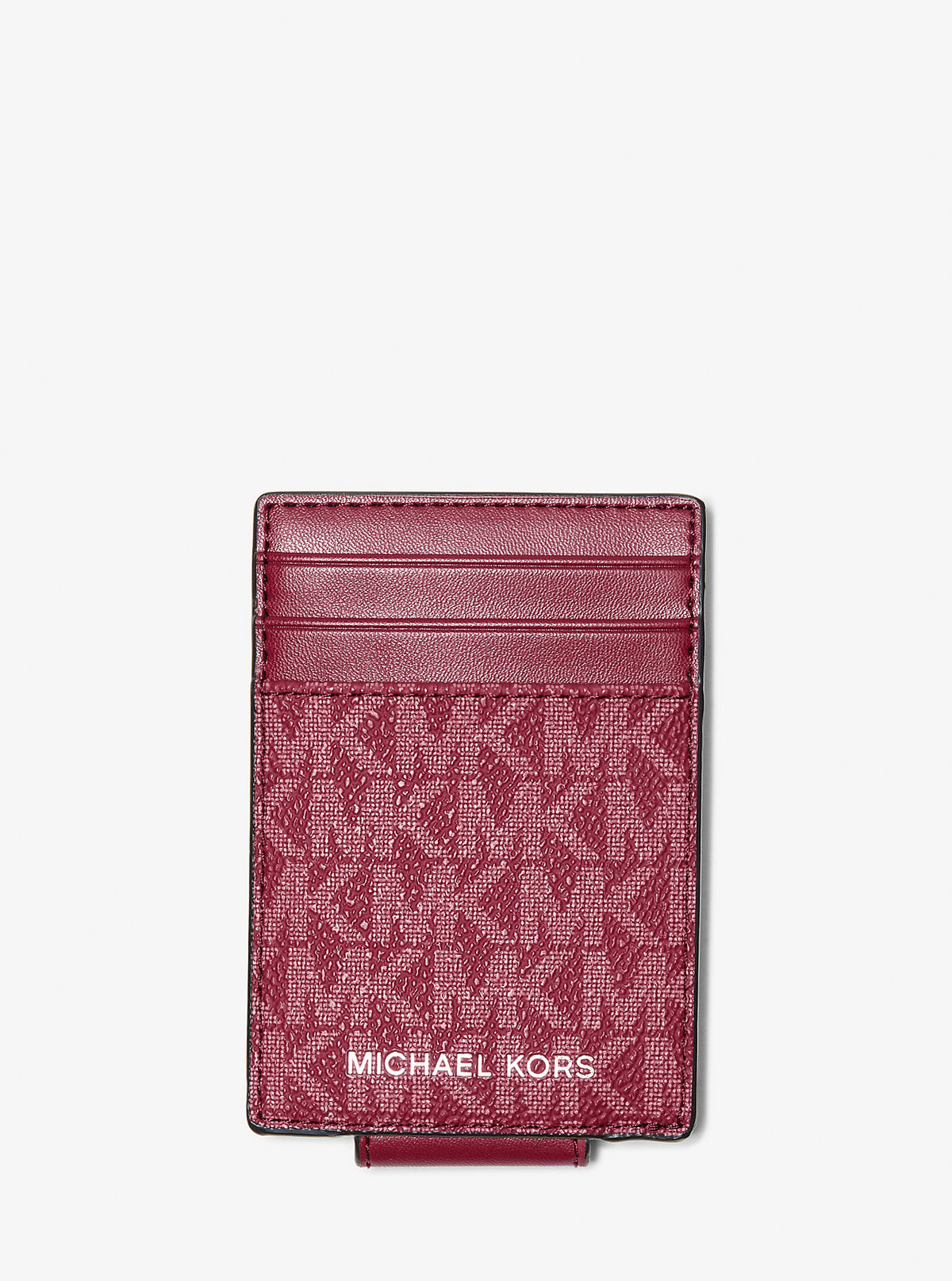 Cooper Signature Logo Money Clip Card Case Cherry Cherry