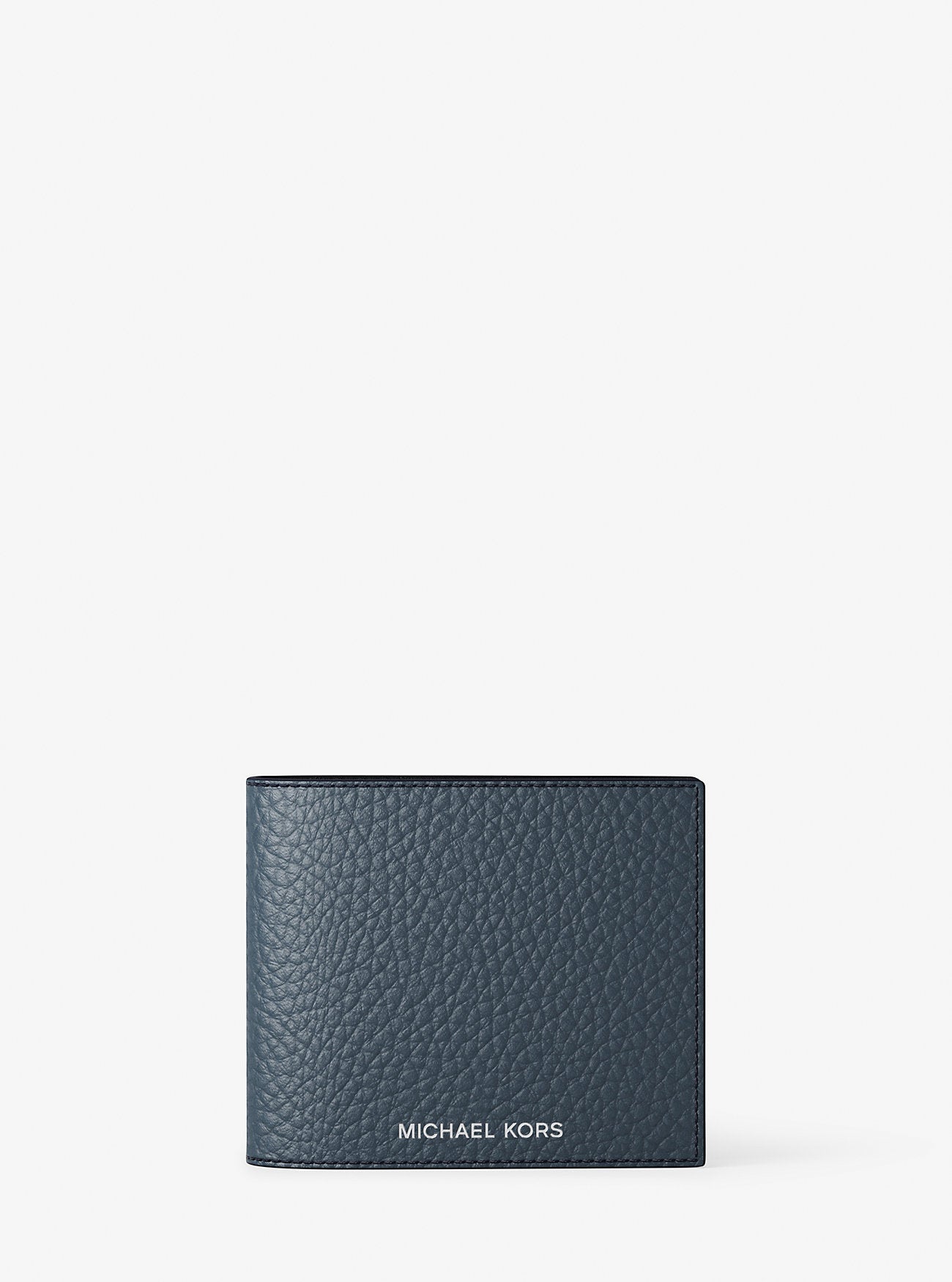 Pebbled Leather Billfold Wallet and Signature Logo Card Case Gift Set Admrl-Plblue Admrl-Plblue
