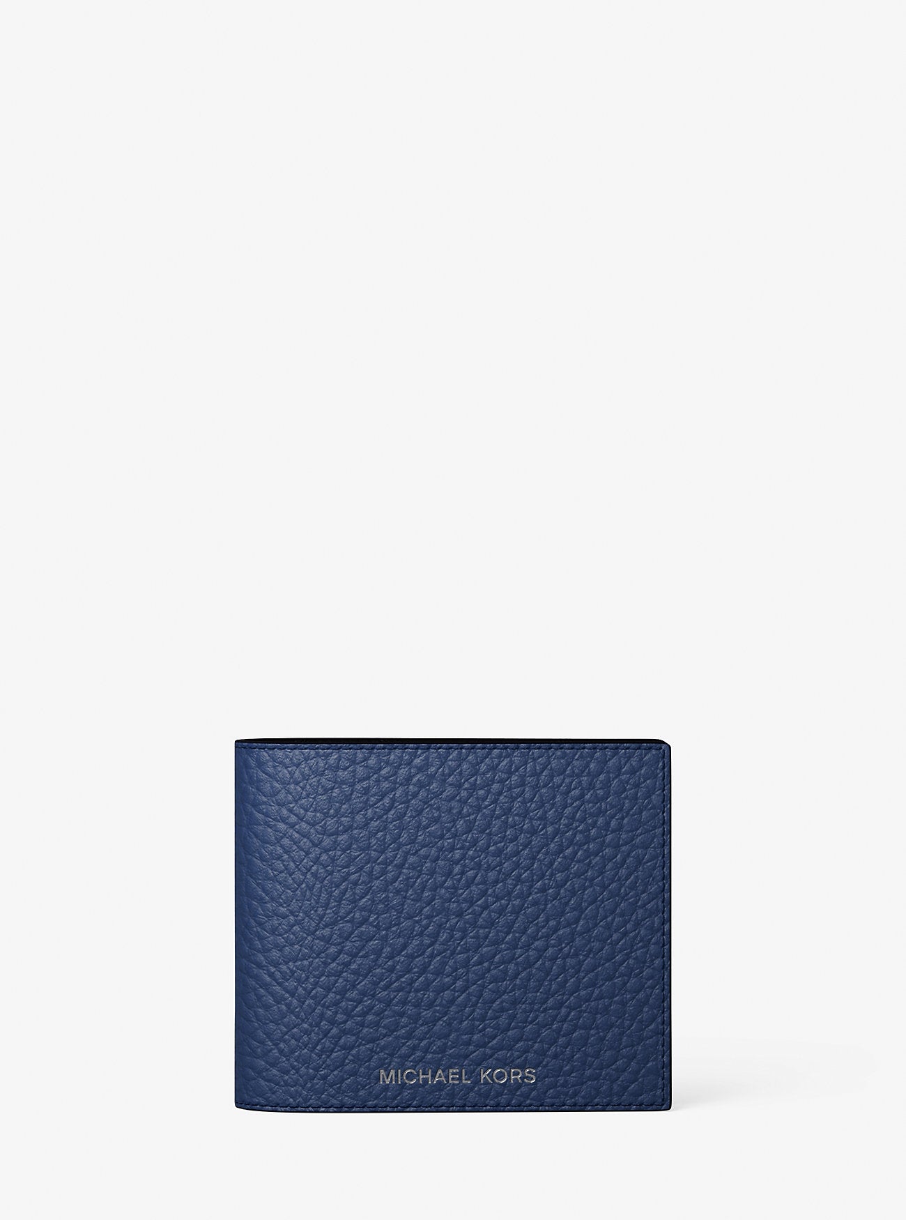 Pebbled Leather Billfold Wallet and Signature Logo Card Case Gift Set Galaxy Blue Galaxy Blue