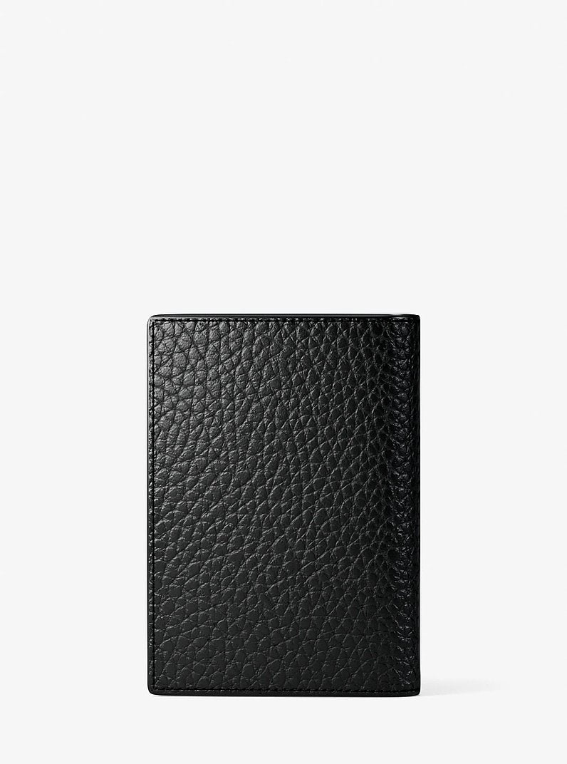 Cooper Pebbled Leather Bi-Fold Card Case Black Black