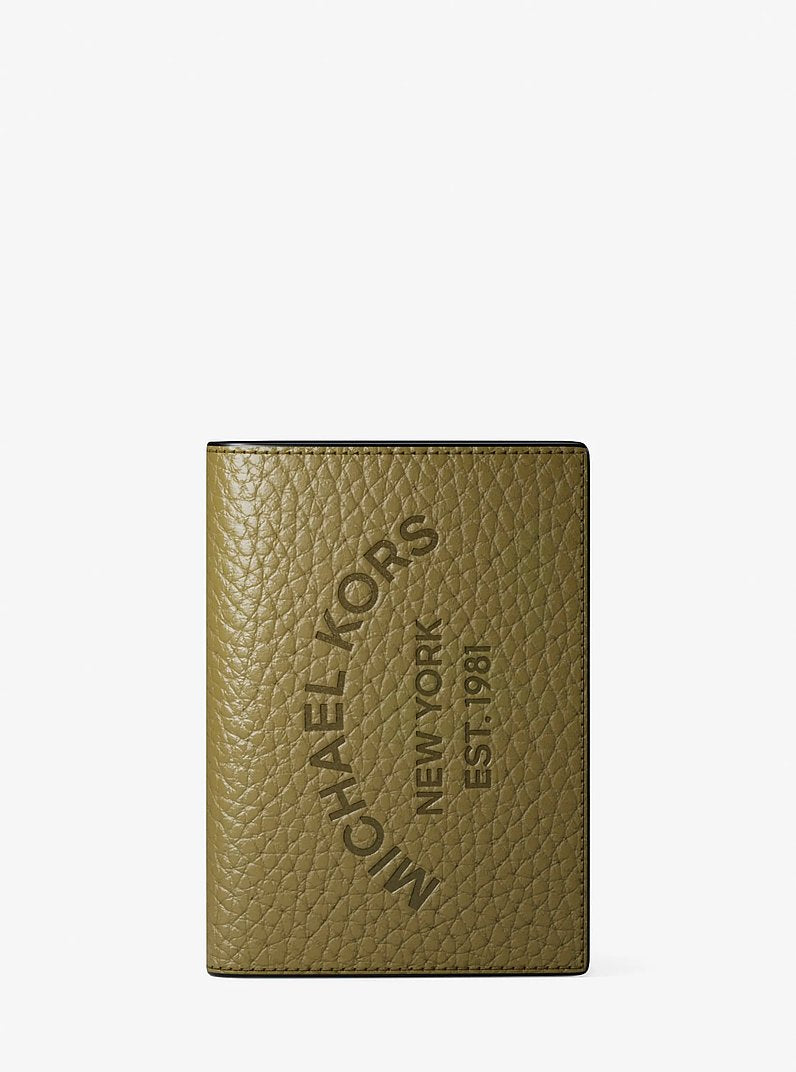 Cooper Pebbled Leather Bi-Fold Card Case Oregano Oregano
