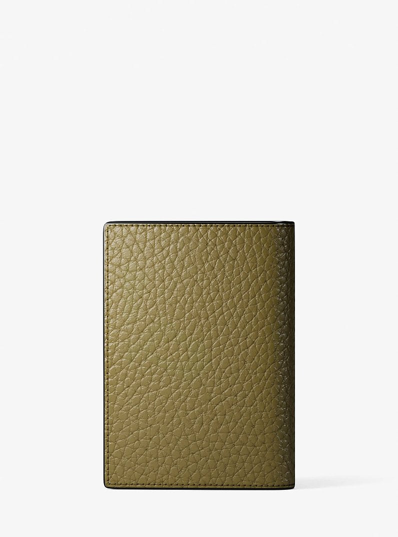Cooper Pebbled Leather Bi-Fold Card Case Oregano Oregano