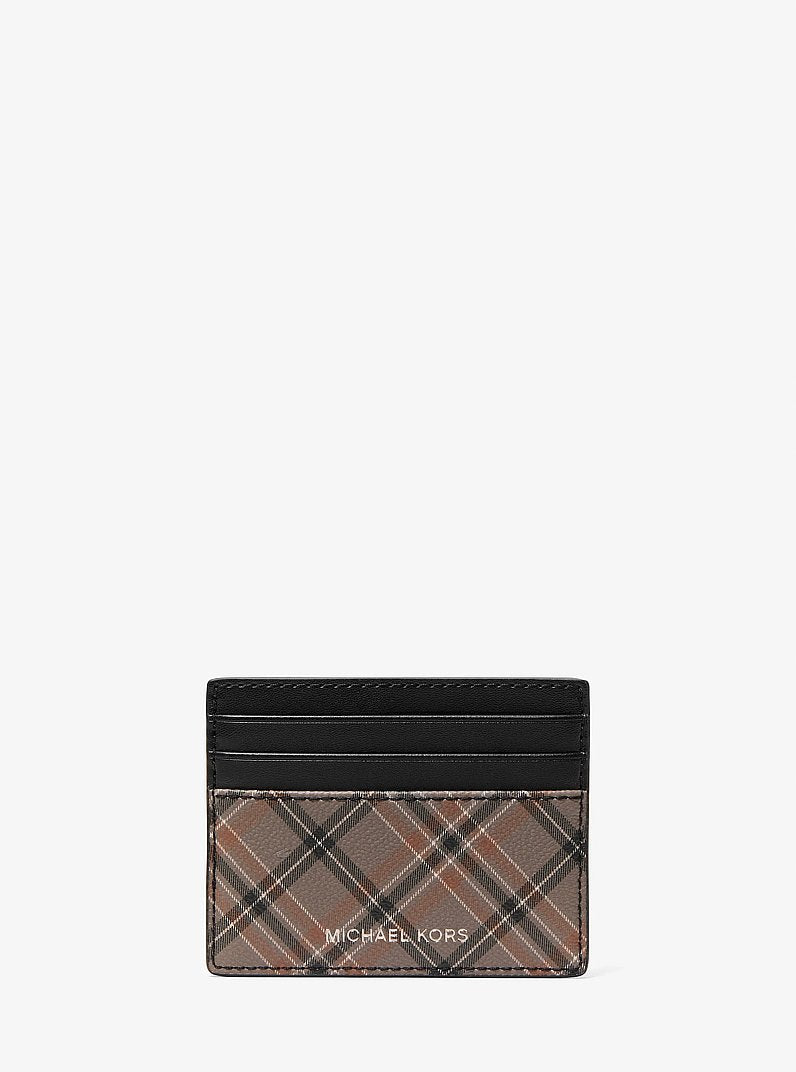 Cooper Plaid Card Case Mushroom Mushroom