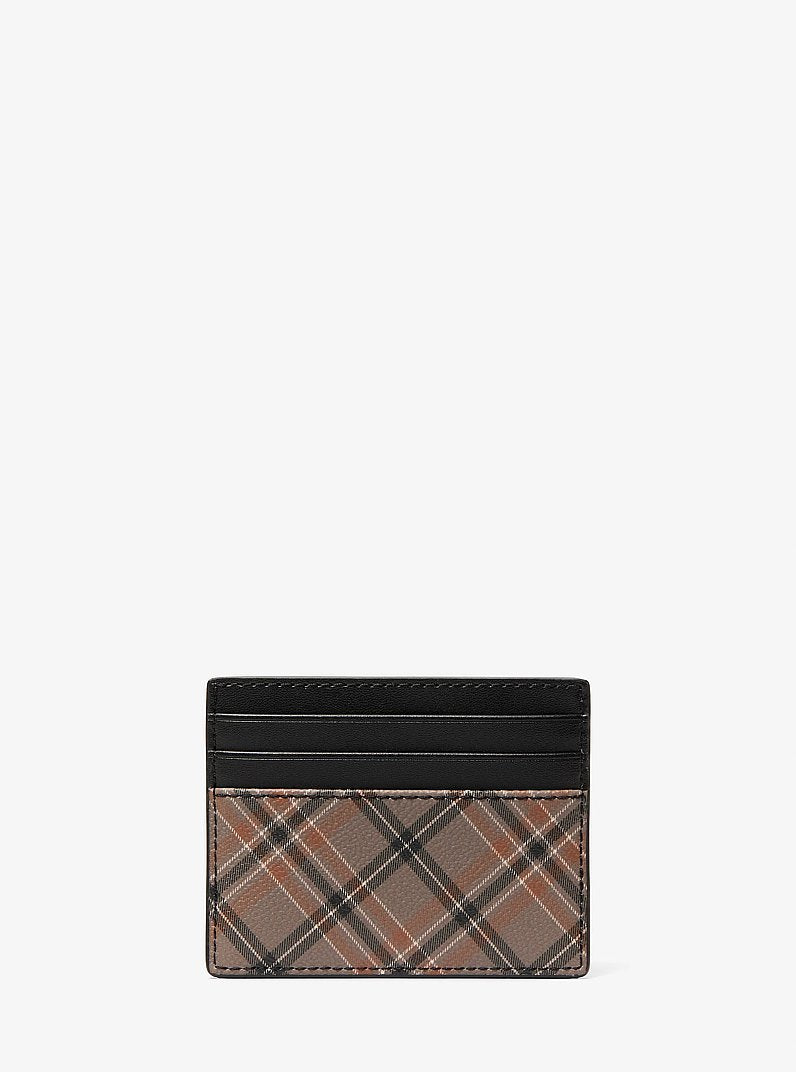 Cooper Plaid Card Case Mushroom Mushroom