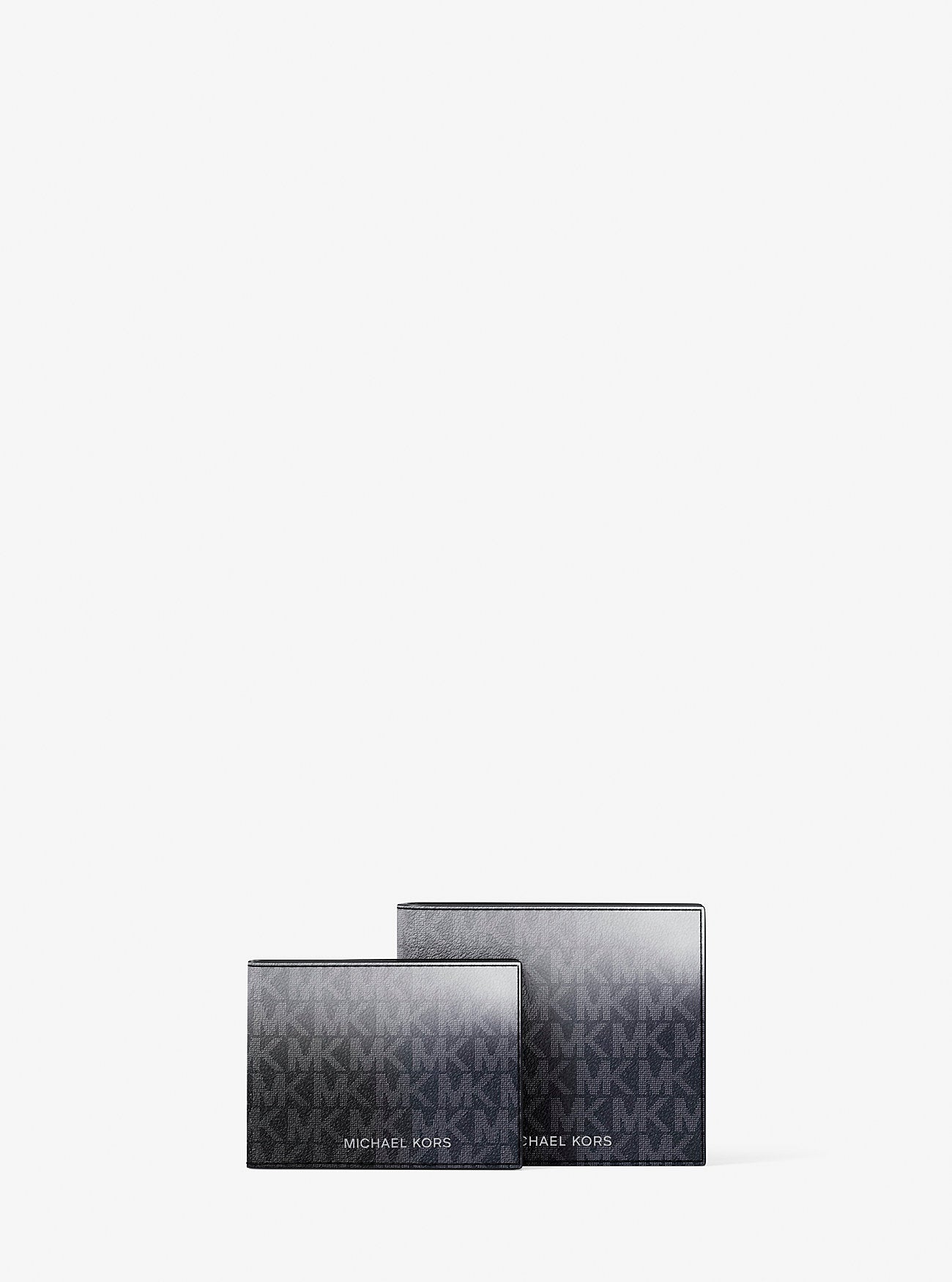 Cooper Ombre Signature Logo Billfold Wallet With Passcase Black Combo Black Combo