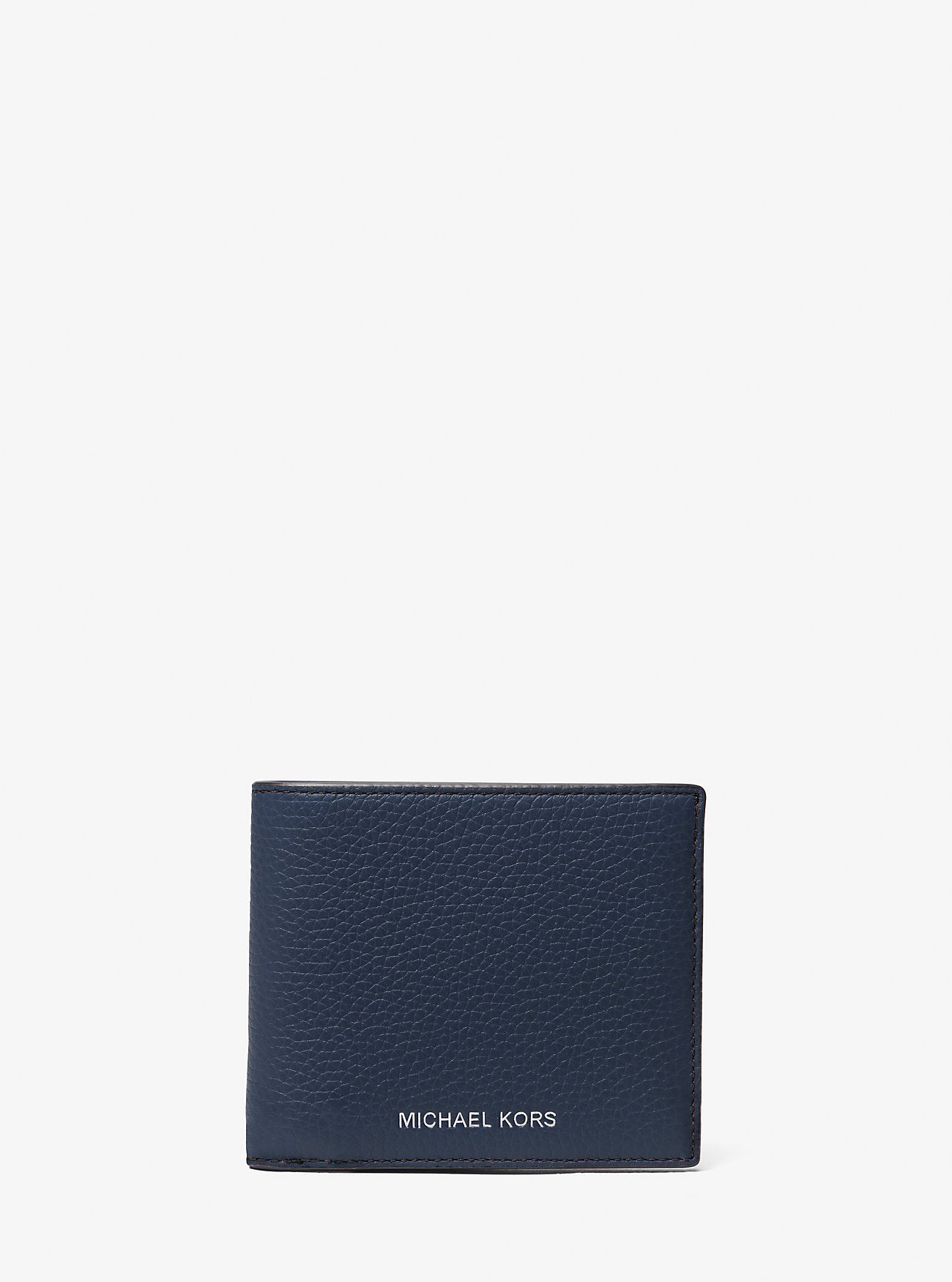Cooper Pebbled Leather Billfold Wallet Navy Navy