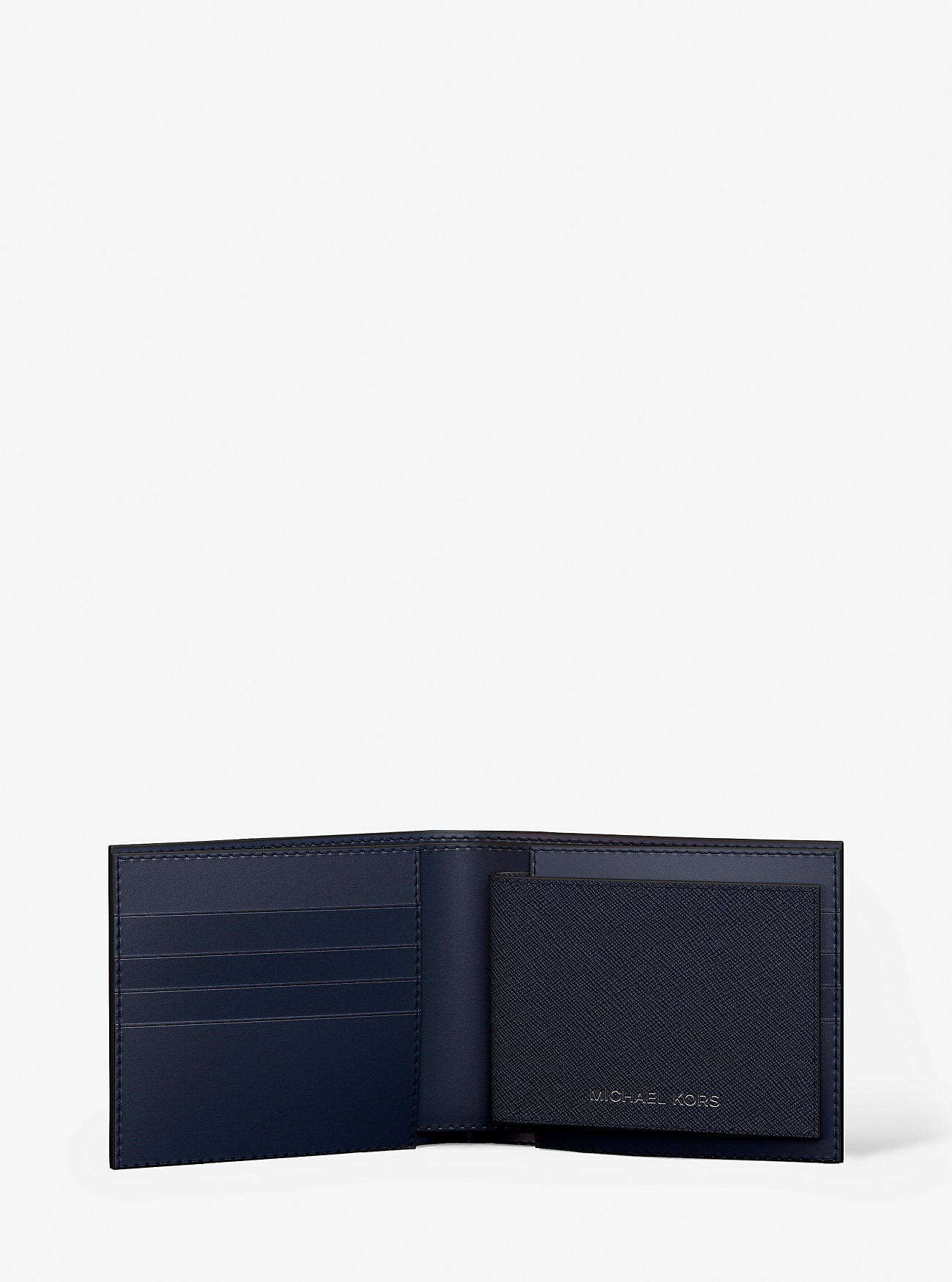 Cooper Saffiano Leather Billfold Wallet With Passcase Navy Navy