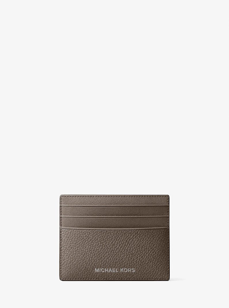 Cooper Pebbled Leather Card Case Mushroom Mushroom