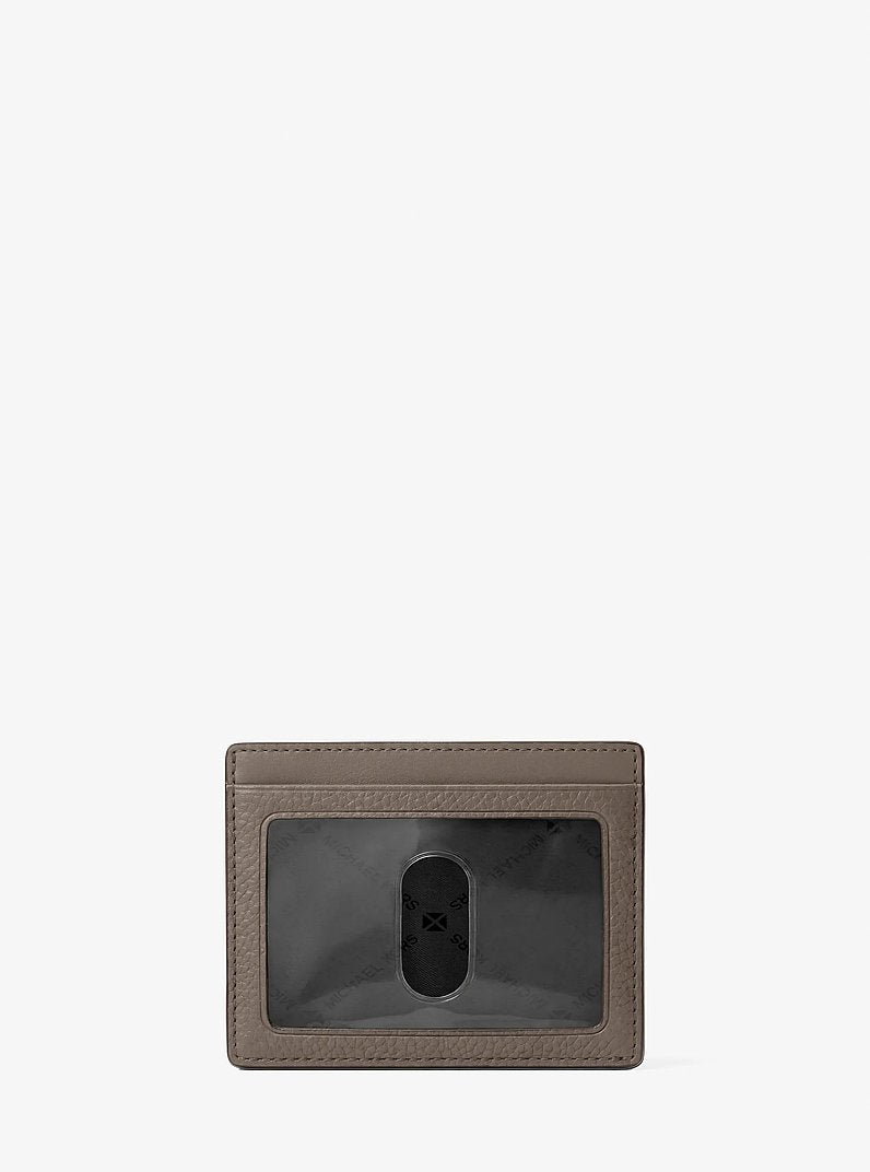 Cooper Pebbled Leather Card Case Mushroom Mushroom