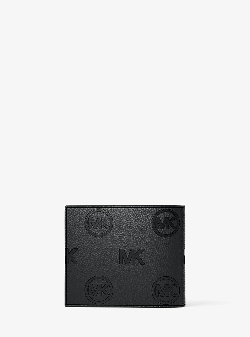 Cooper Logo Debossed Billfold Wallet With Passcase Black Black