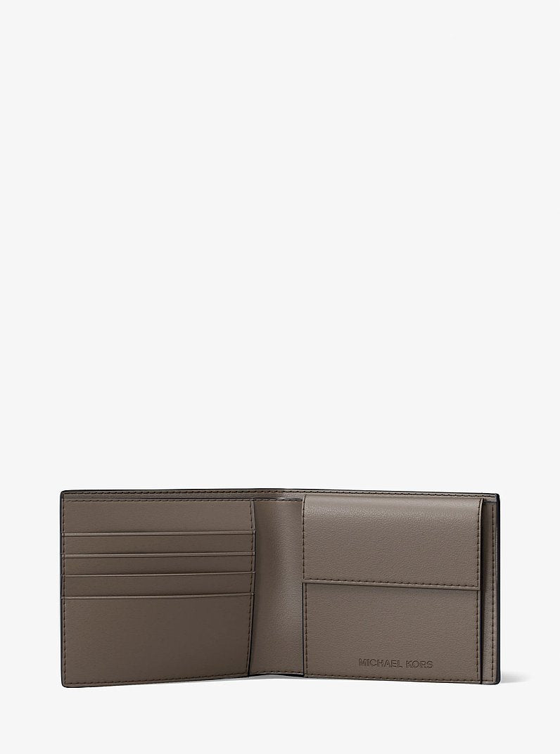 Cooper Pebbled Leather Billfold Wallet With Coin Pouch Mushroom Mushroom
