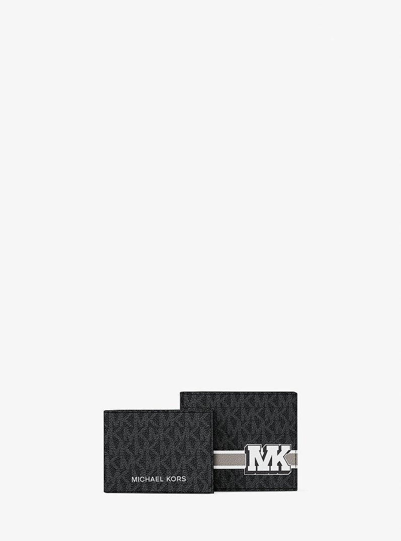 Cooper Striped Signature Logo Billfold Wallet With Passcase Black Combo Black Combo