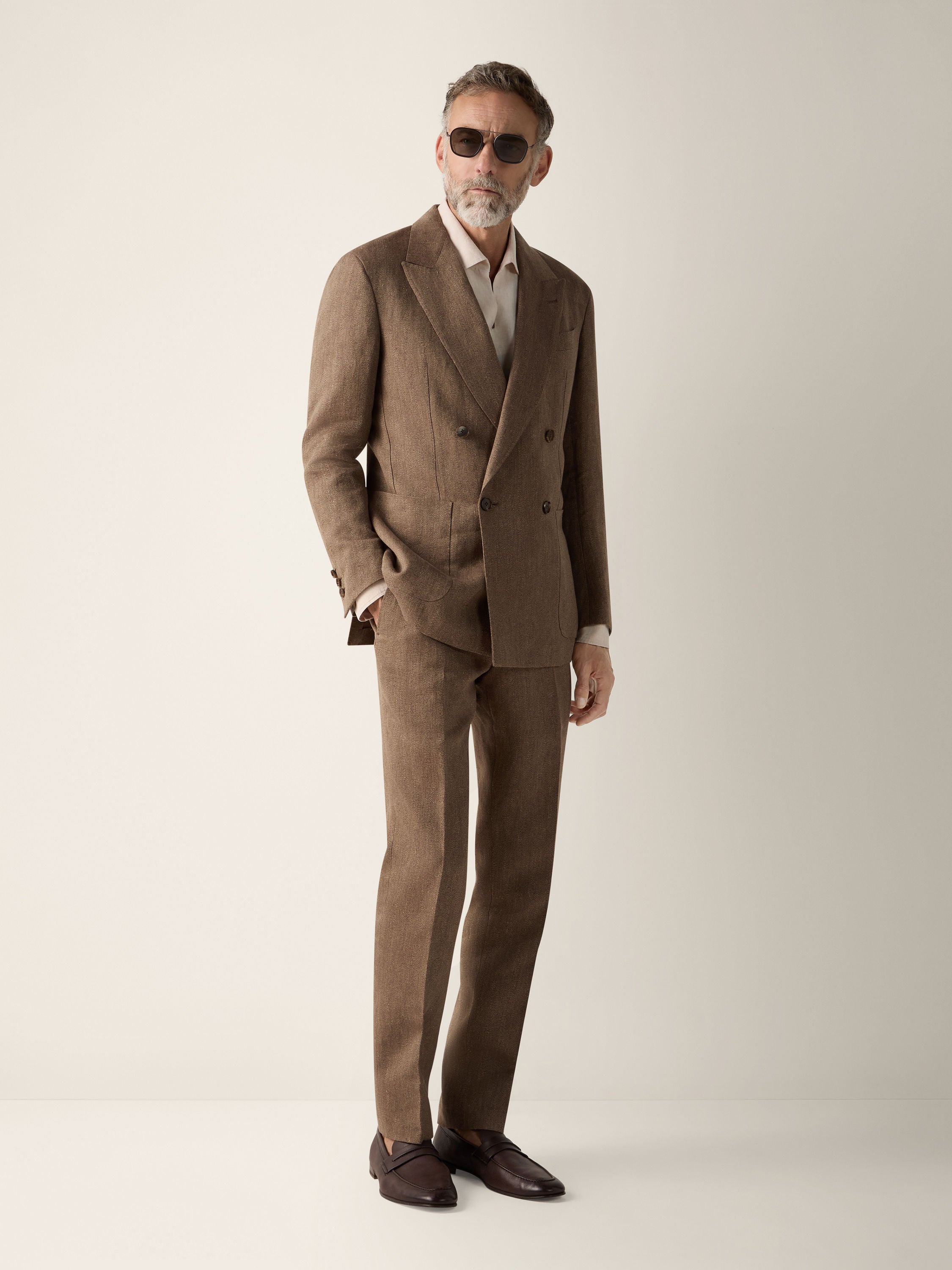 Zegna Brown Oasi Lino Pants