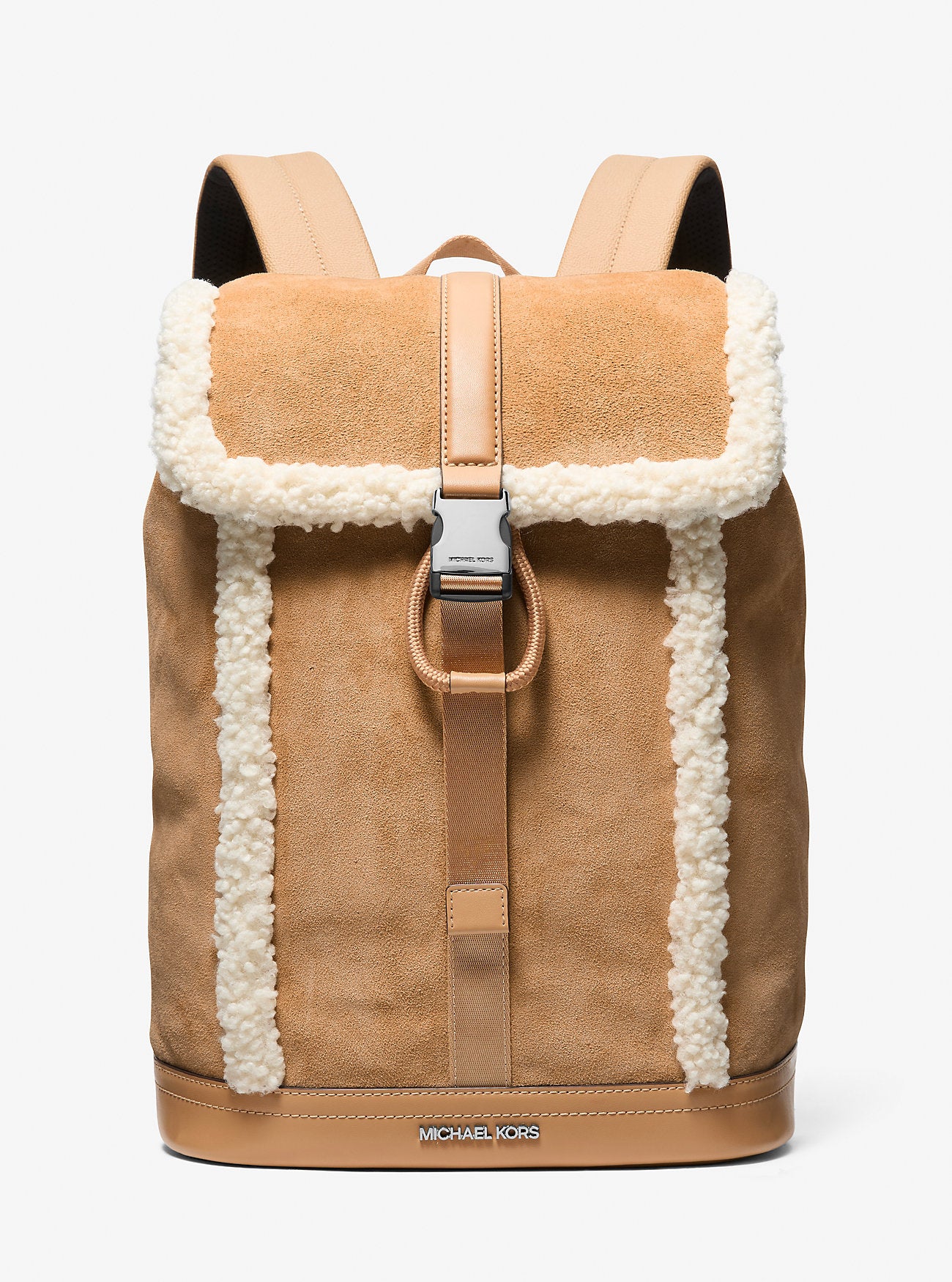 Cooper Suede and Sherpa Backpack Peanut Peanut