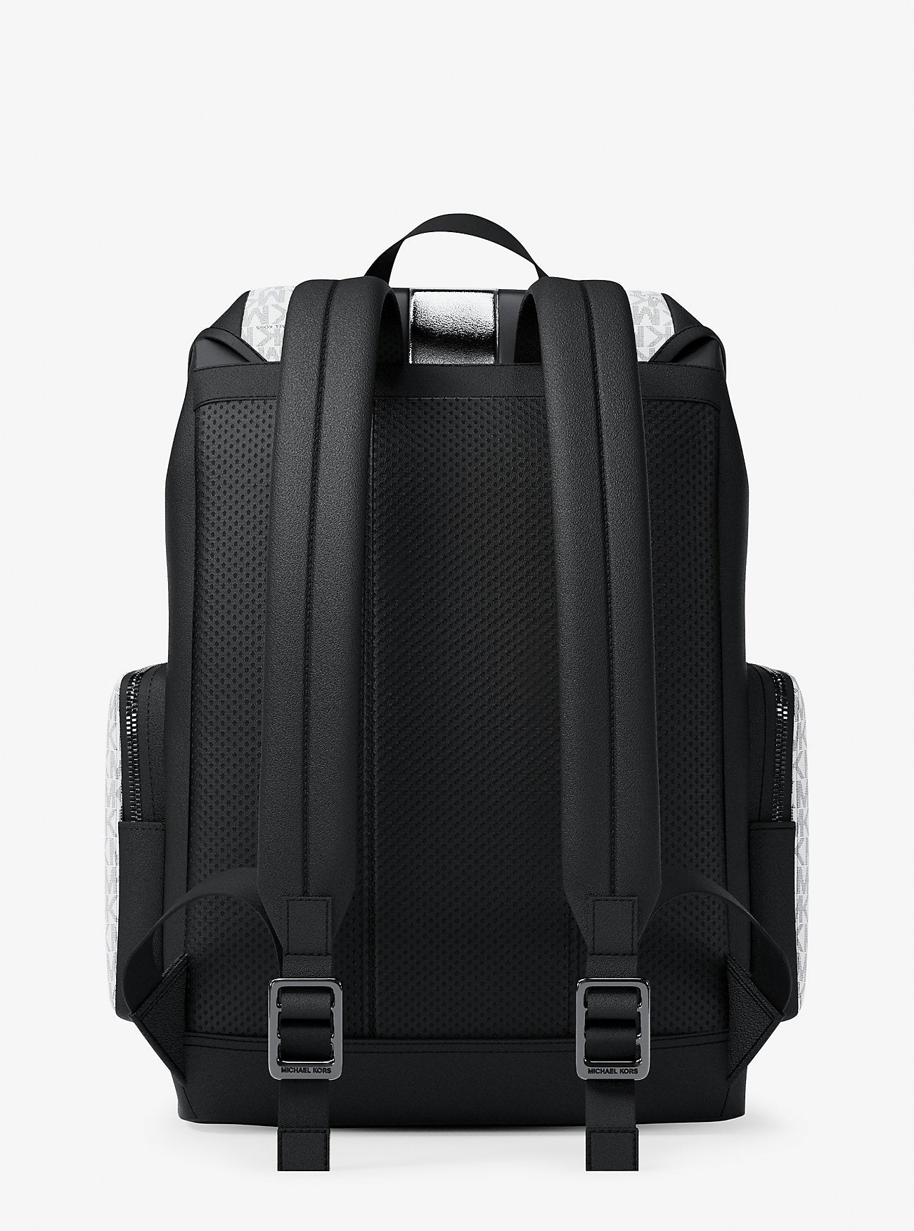 Cooper Metallic Striped Signature Logo Backpack Silver Silver