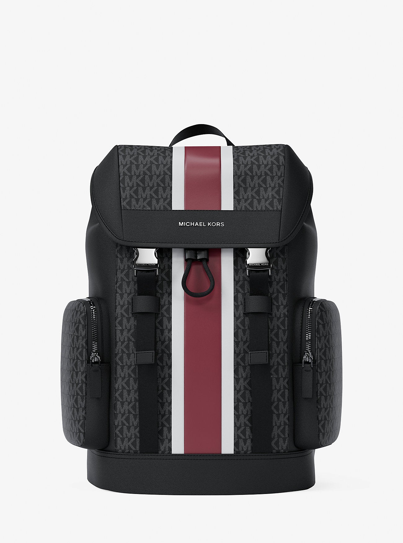 Cooper Medium Striped Signature Logo City Backpack Cherry Cherry
