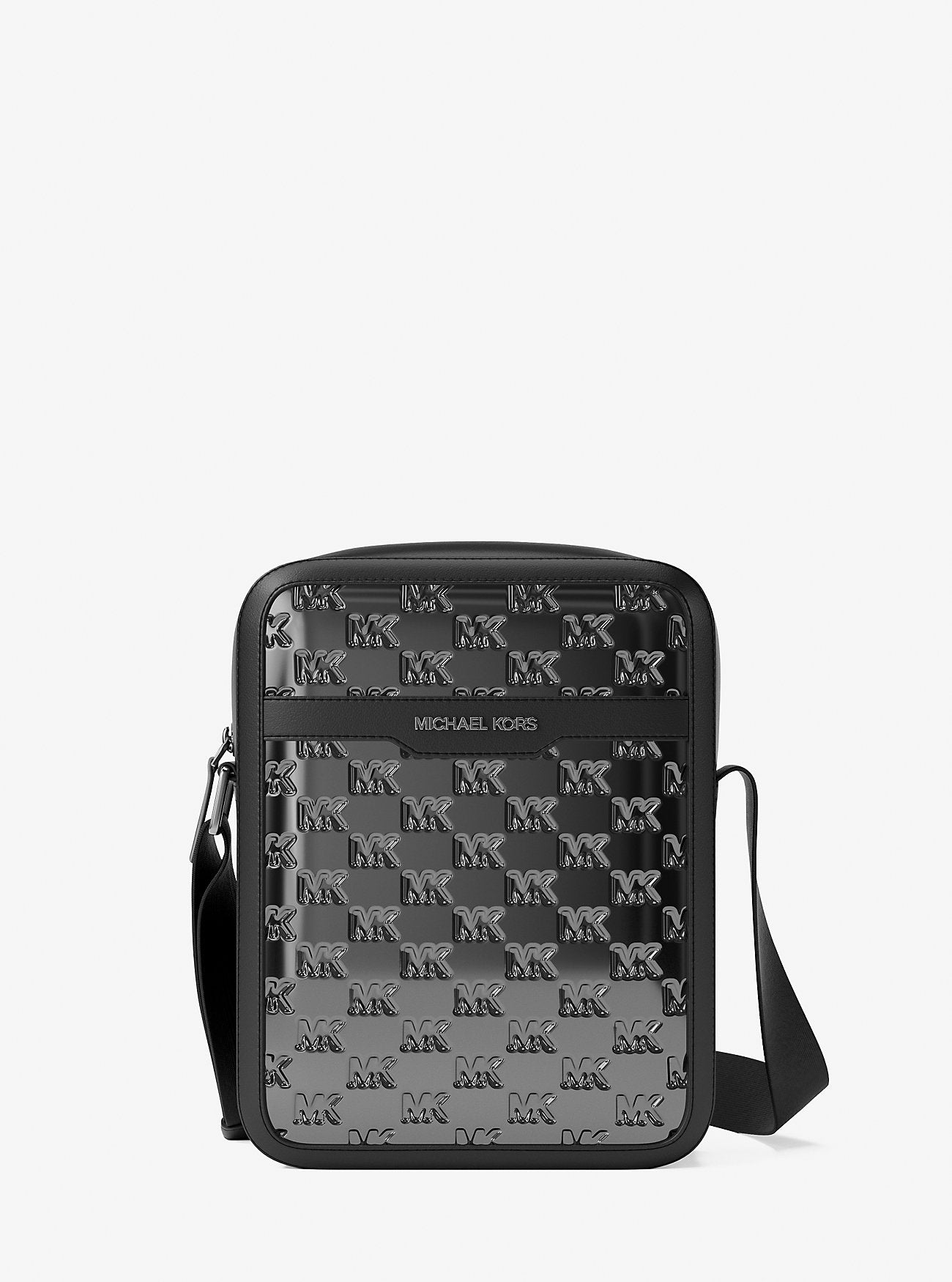 Cooper Metallic Logo Debossed Flight Bag Black Black