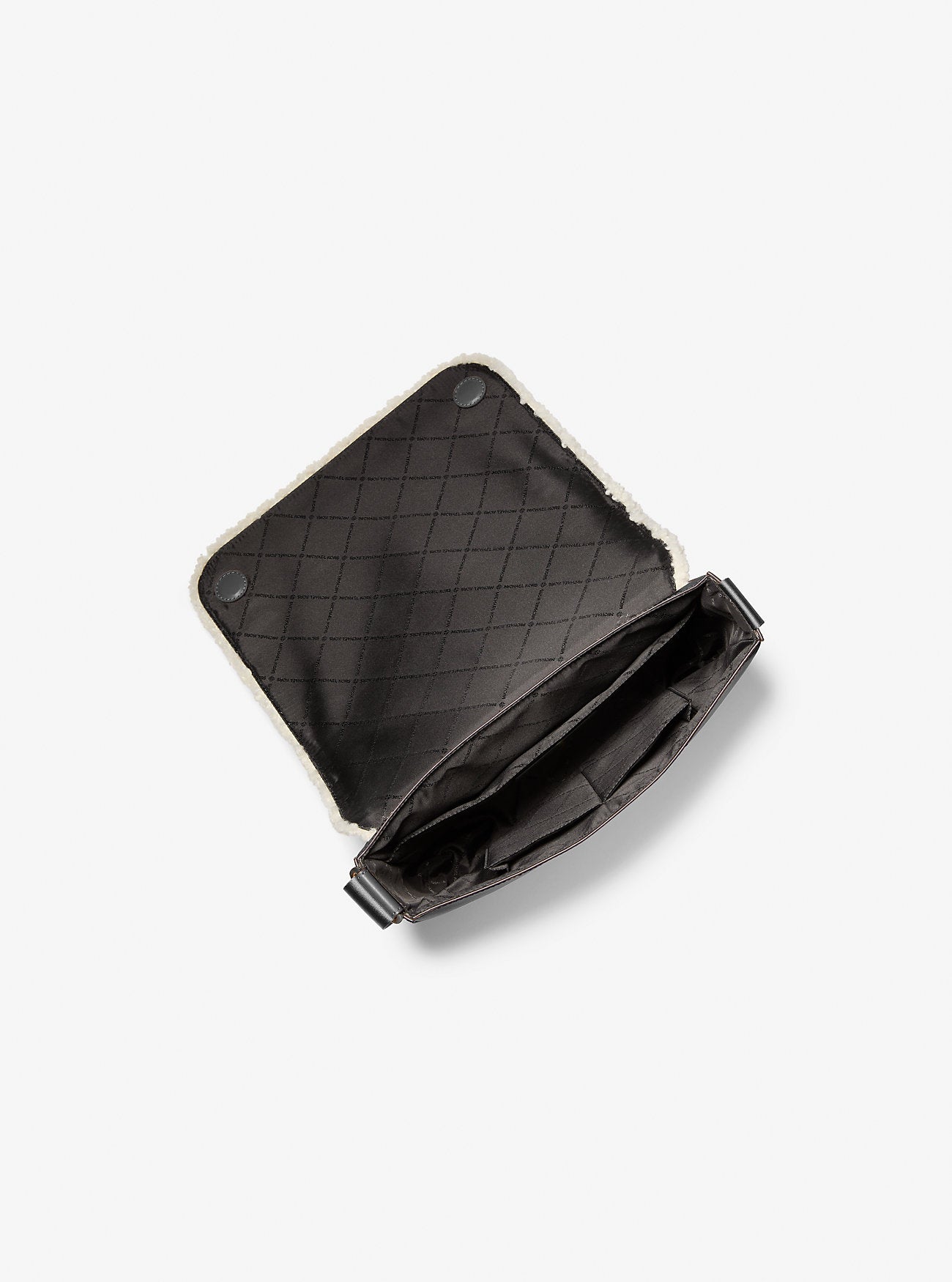 Cooper Suede and Sherpa Messenger Bag Black Black