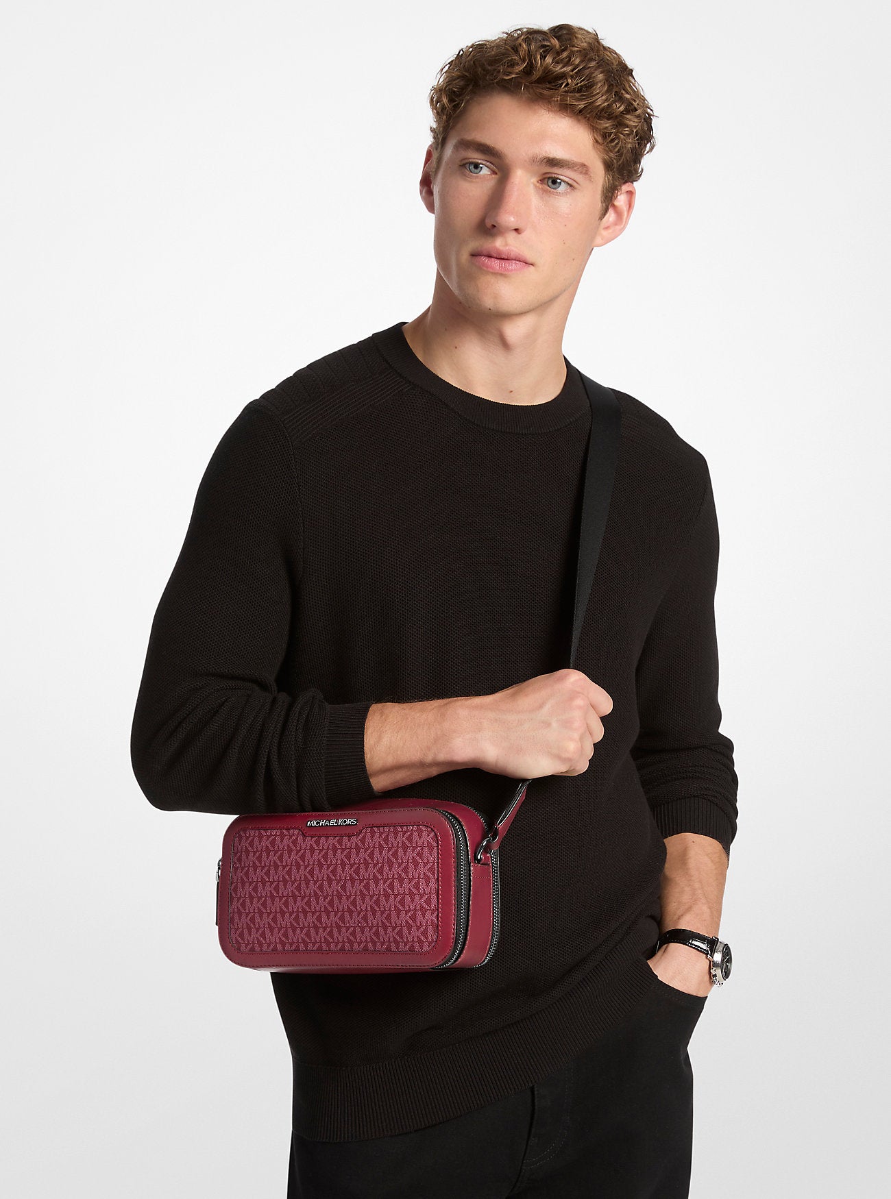 Cooper Signature Logo Crossbody Bag Cherry Cherry