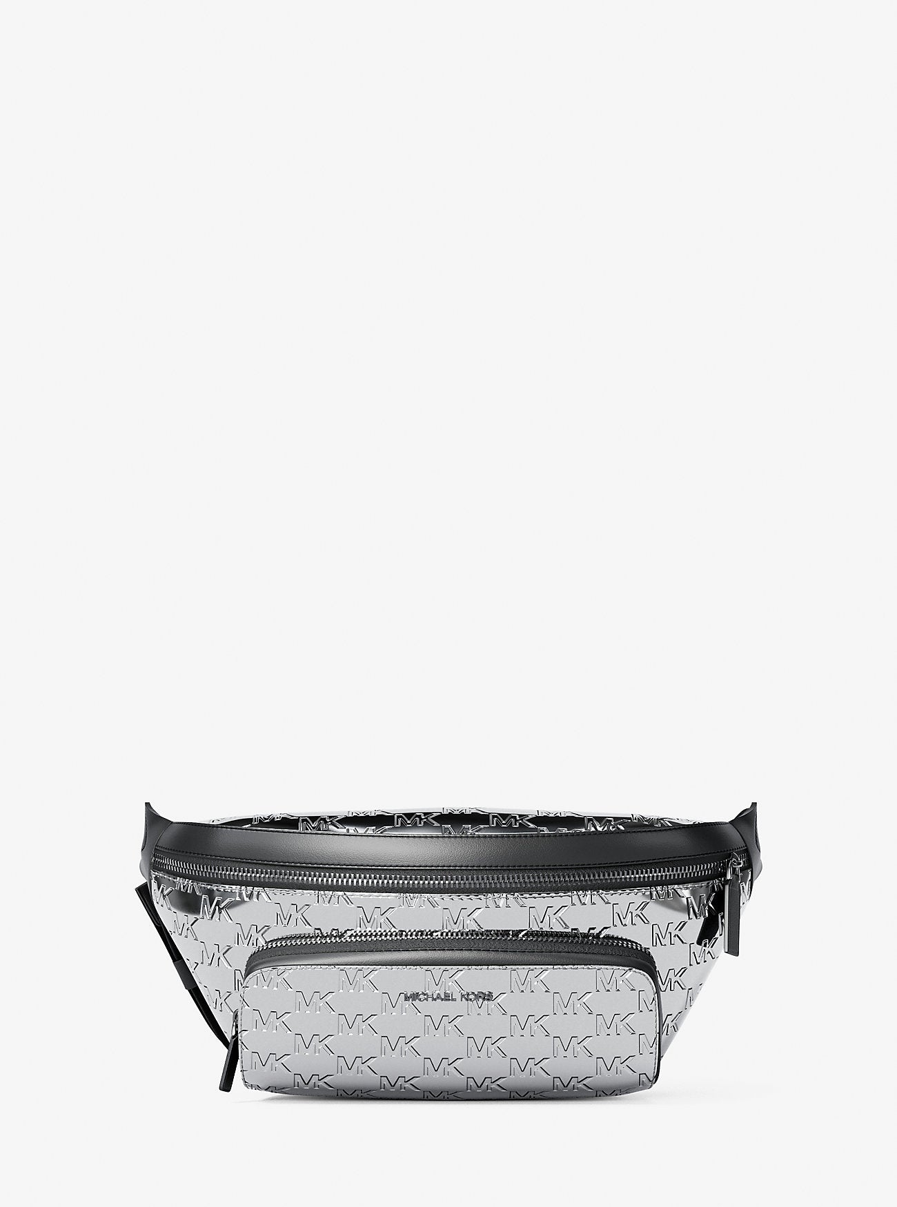 Cooper Medium Metallic Logo Debossed Utility Sling Pack Silver Silver