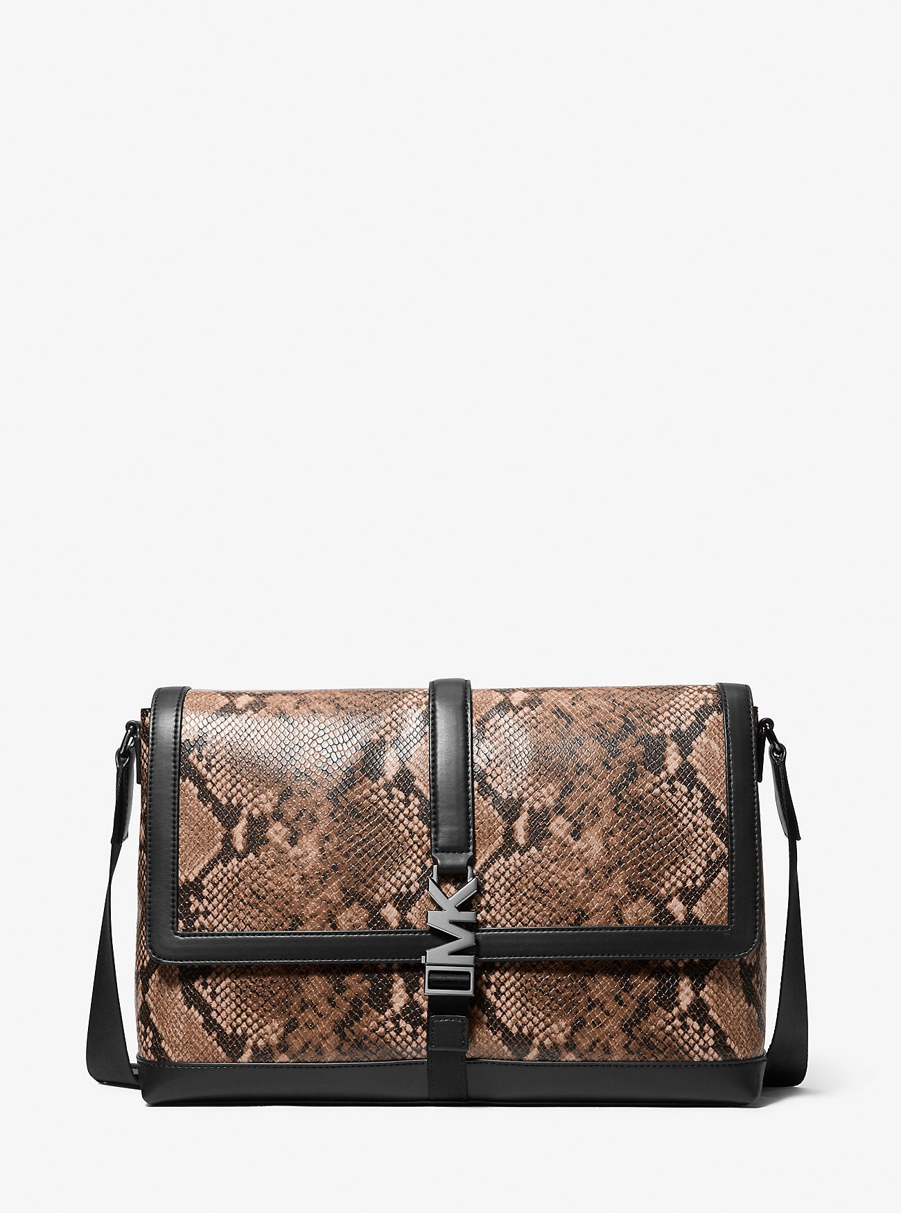 Cyrus Medium Snake Embossed Messenger Bag Driftwood Driftwood