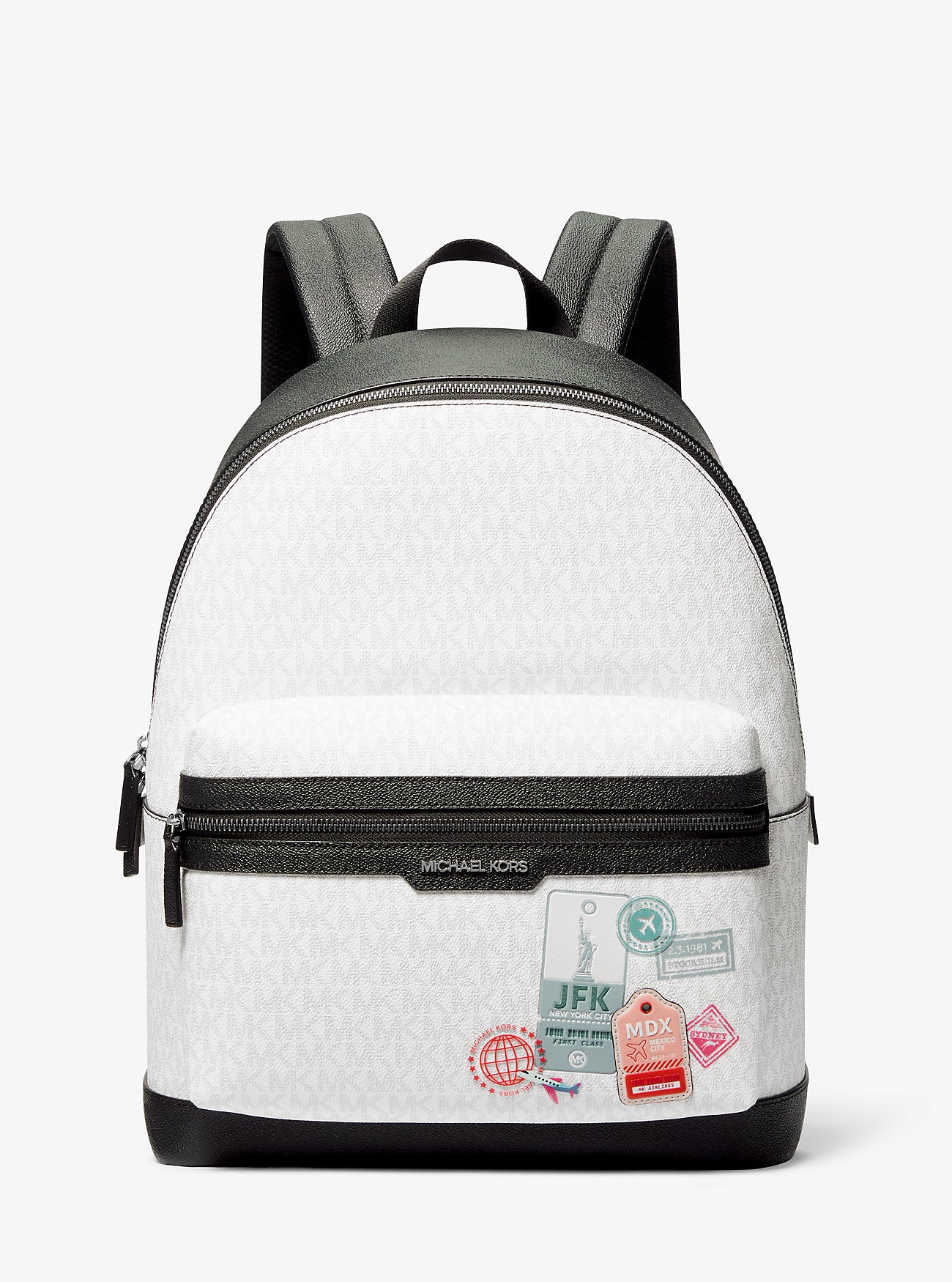Embellished Medium Cooper Signature Logo Backpack Bright Wht Bright Wht