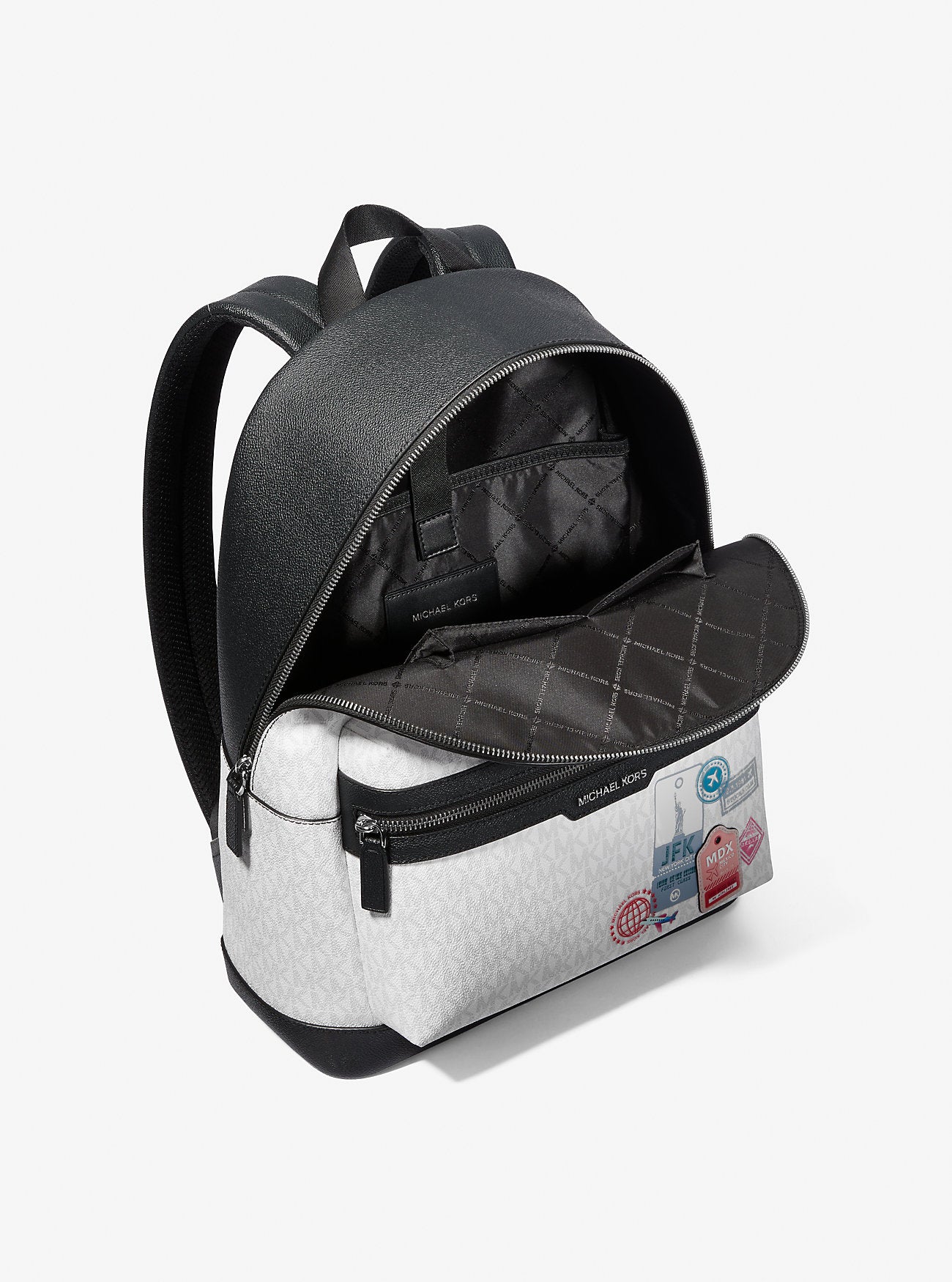 Embellished Medium Cooper Signature Logo Backpack Bright Wht Bright Wht