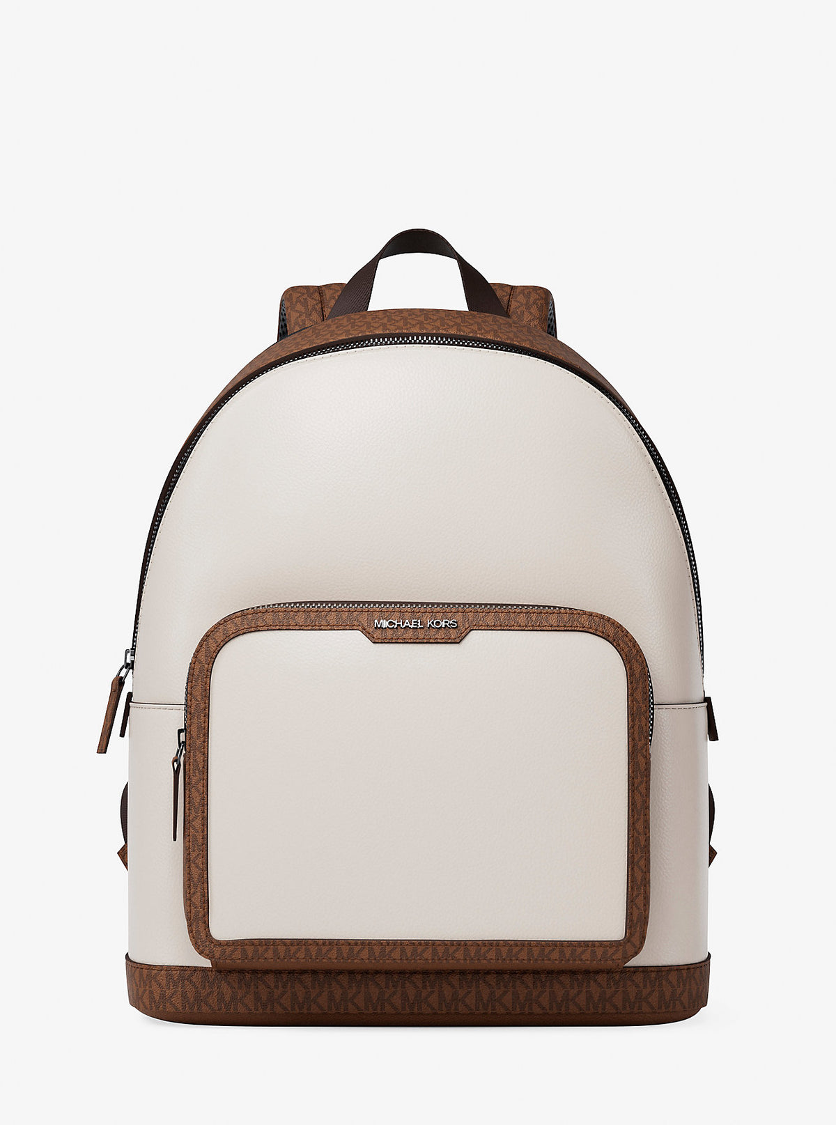 Cooper Medium Pebbled Leather and Signature Logo Commuter Backpack Black Black