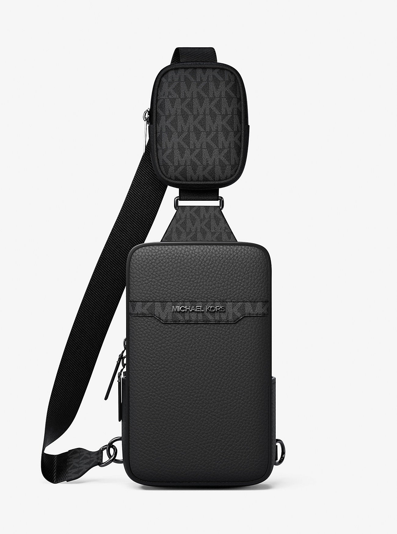 Michael Kors MK Cooper Logo Sling Pack Black Signature Michael Kors Cooper Medium Signature PVC Sling Backpack  main image 2