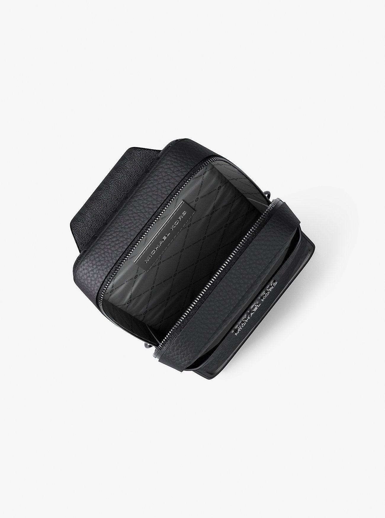 Cooper Pebbled Leather and Signature Logo Sling Pack with Pouch Black Black