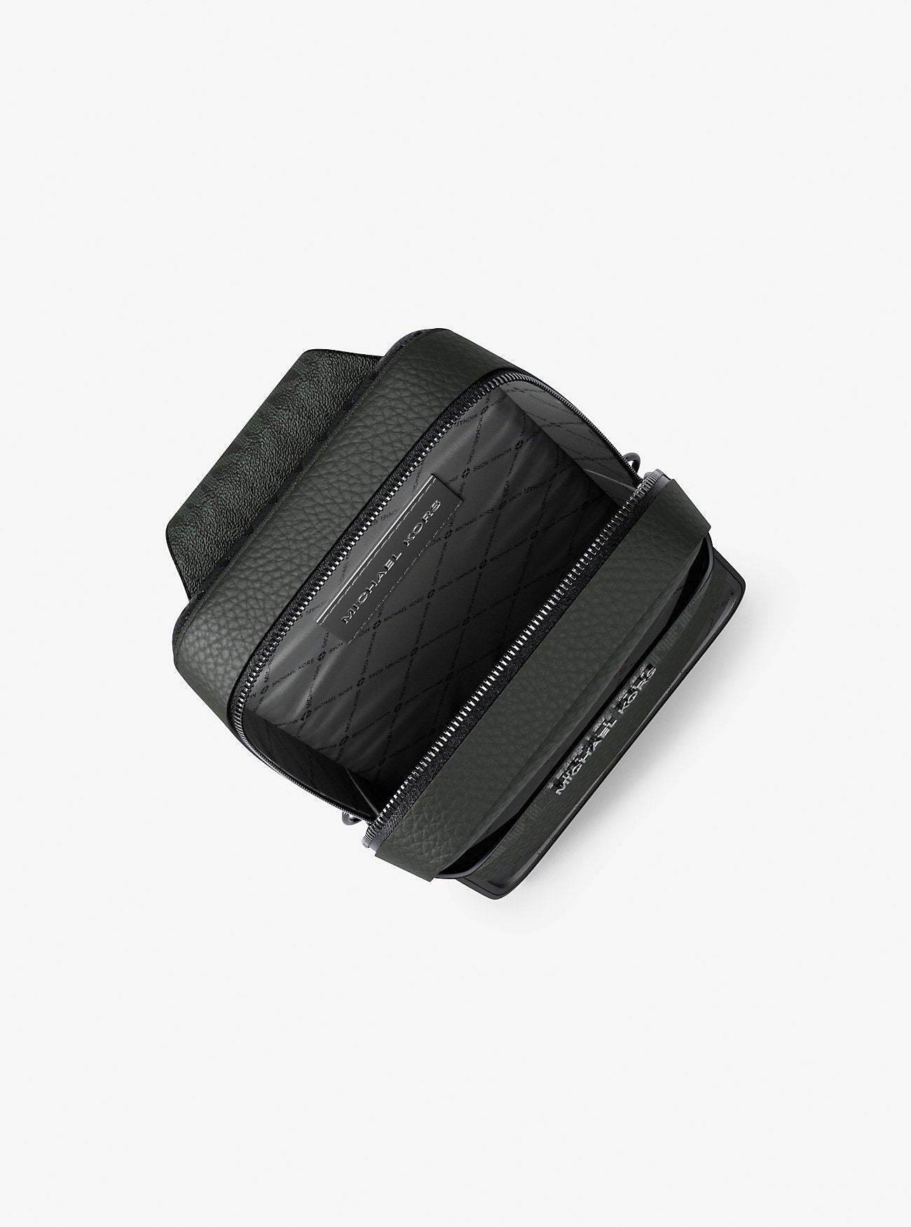 Cooper Pebbled Leather and Signature Logo Sling Pack with Pouch Moss Moss