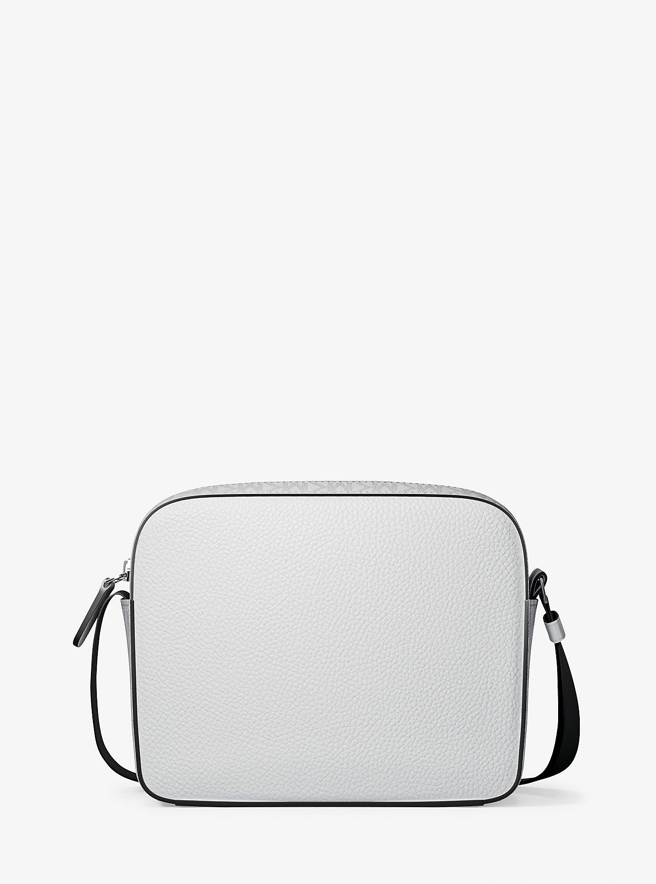 Cooper Medium Pebbled Leather and Signature Logo Camera Crossbody Bag Bright Wht Bright Wht
