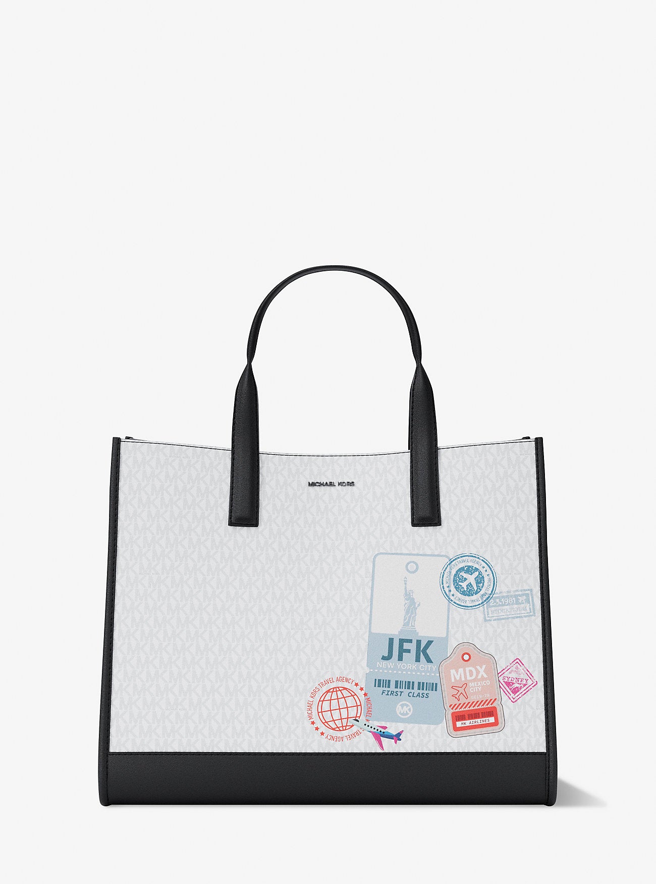 Cooper Medium Embellished Signature Logo Tote Bag Bright Wht Bright Wht