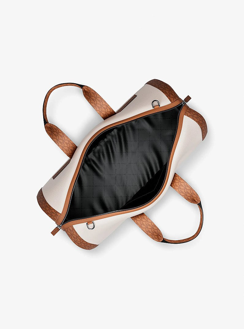Cooper Pebbled Leather and Signature Logo Duffel Bag Lt Crm-Lugg Lt Crm-Lugg