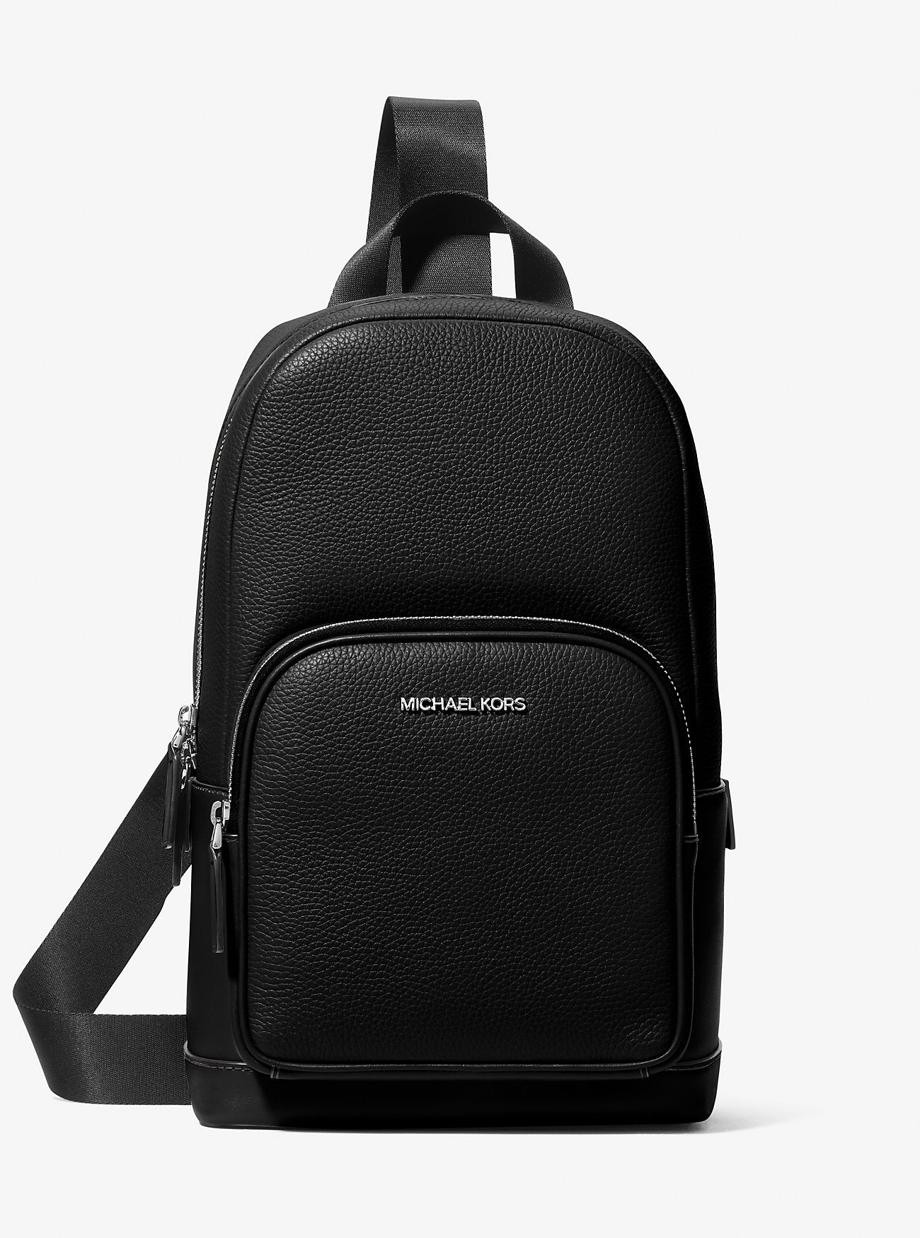 Cooper Pebbled Leather Sling Pack Black Black