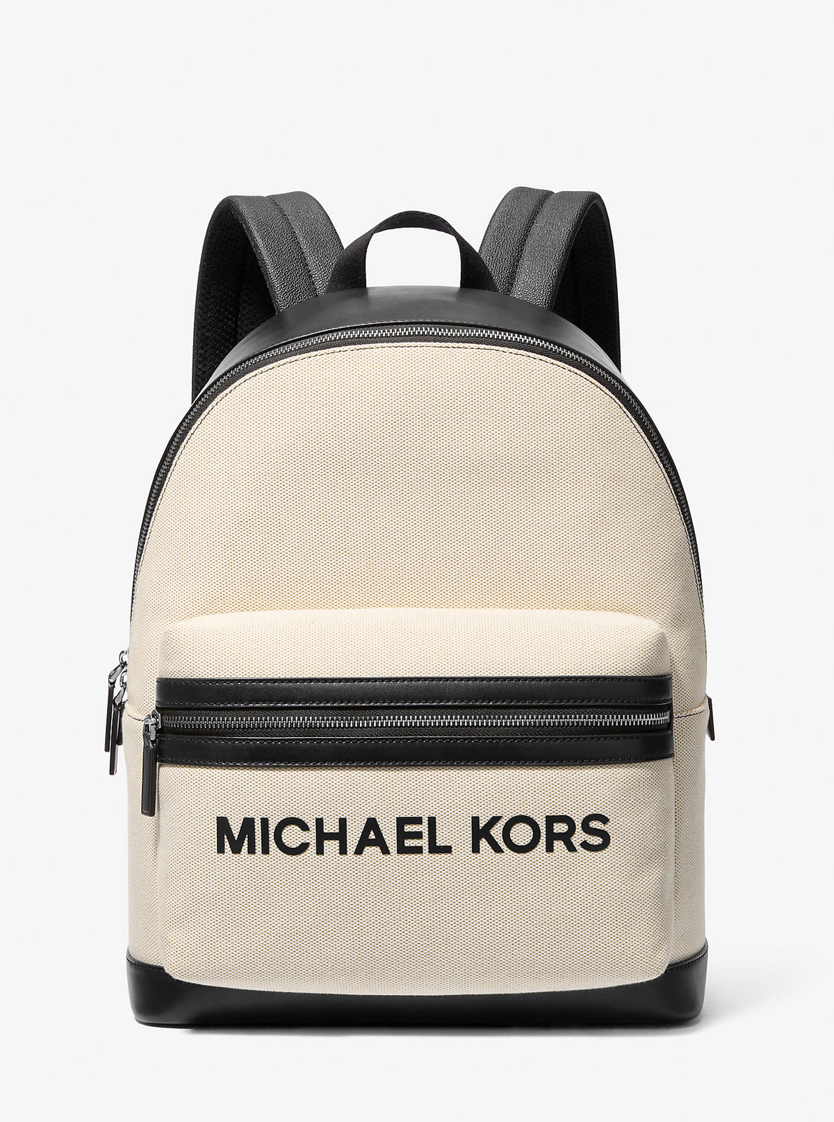 Cooper Two-Tone Canvas Dome Backpack Natural-Black Natural-Black