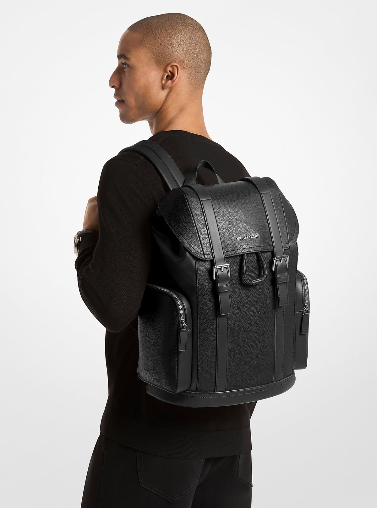 Cooper Pebbled Leather Backpack Black Black