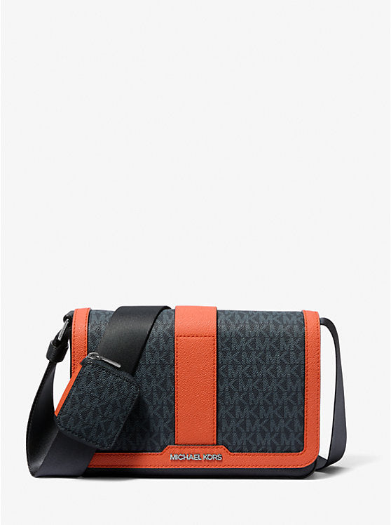 Micheal Kors Cooper Color-Block Signature Logo Crossbody Bag with Pouch Red Clay