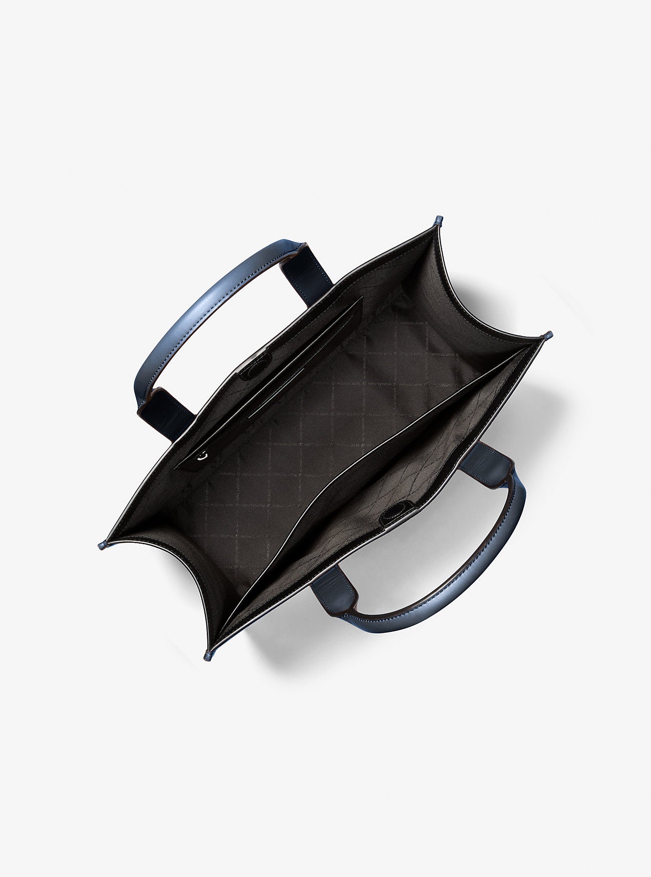 Cooper Logo Embossed Pebbled Leather Tote Bag Navy Navy