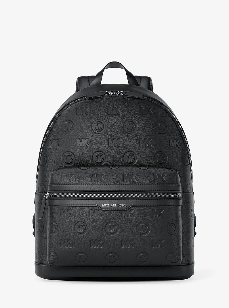 Cooper Medium Logo Debossed Dome Backpack Black Black