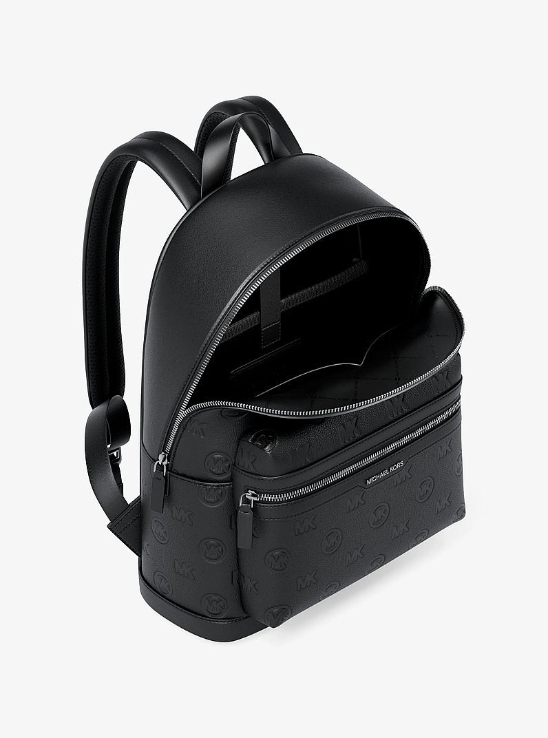 Cooper Medium Logo Debossed Dome Backpack Black Black